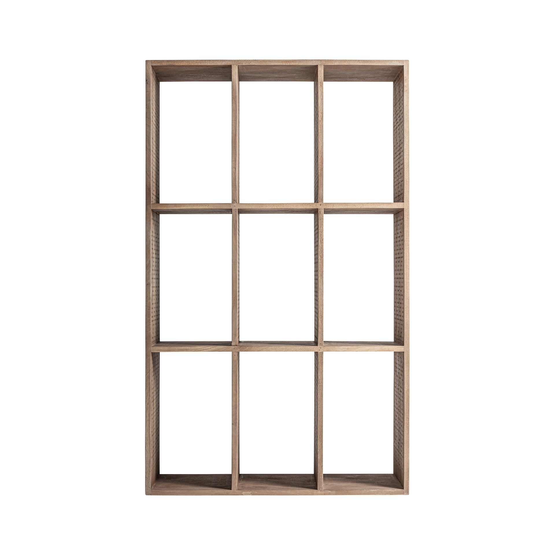 Jacquard Mango Wood Bookcase - Contemporary Light Brown Storage