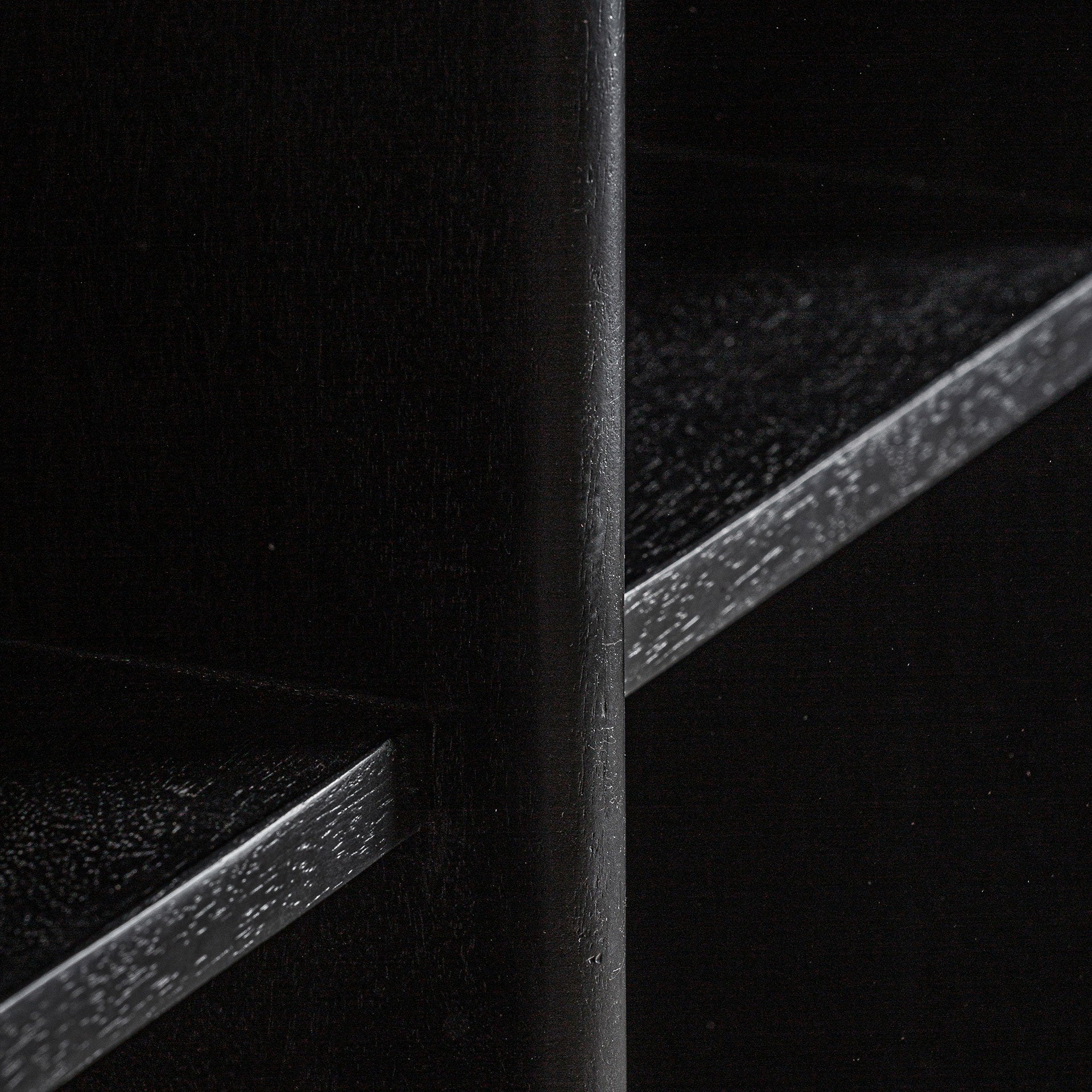 Nara Contemporary Bookcase - Black Mango Wood & Marble