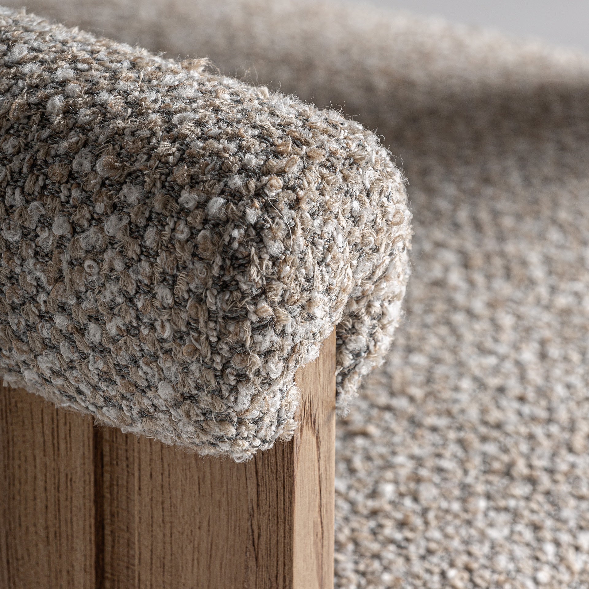 Ustka Contemporary Dining Chair - Grey Polyester & Oak