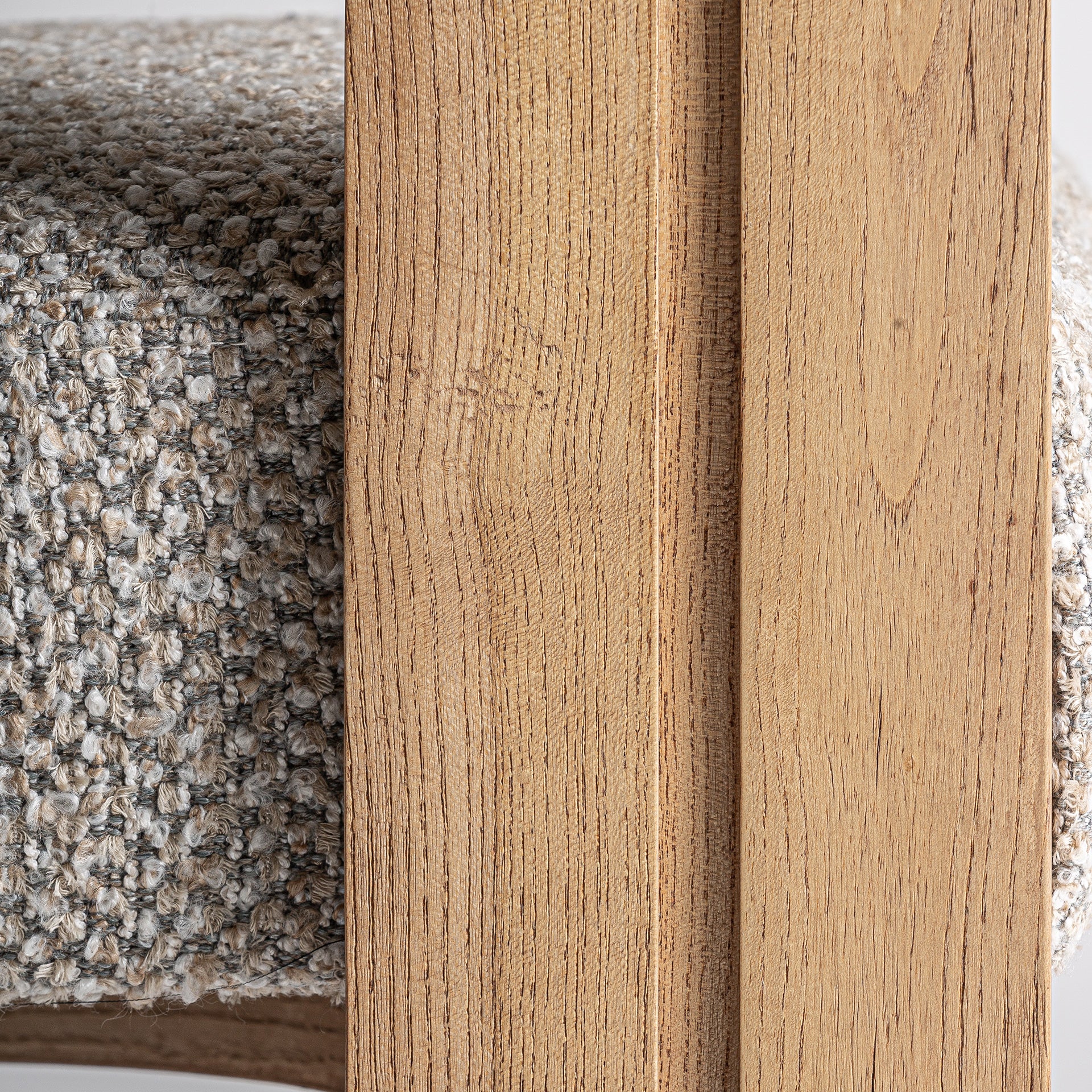 Ustka Contemporary Dining Chair - Grey Polyester & Oak