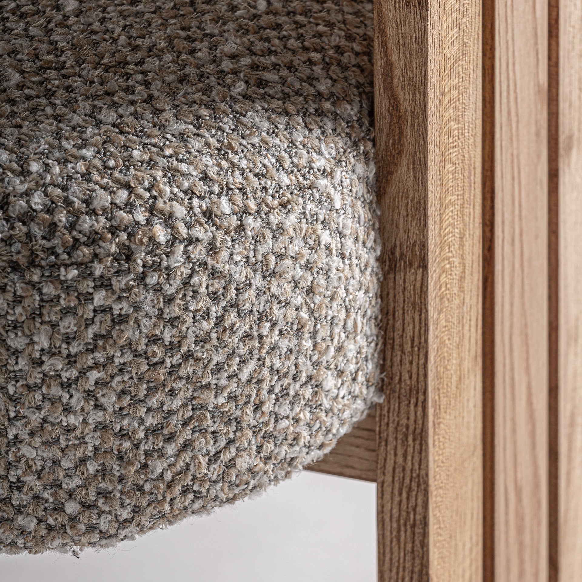 Ustka Contemporary Dining Chair - Grey Polyester & Oak