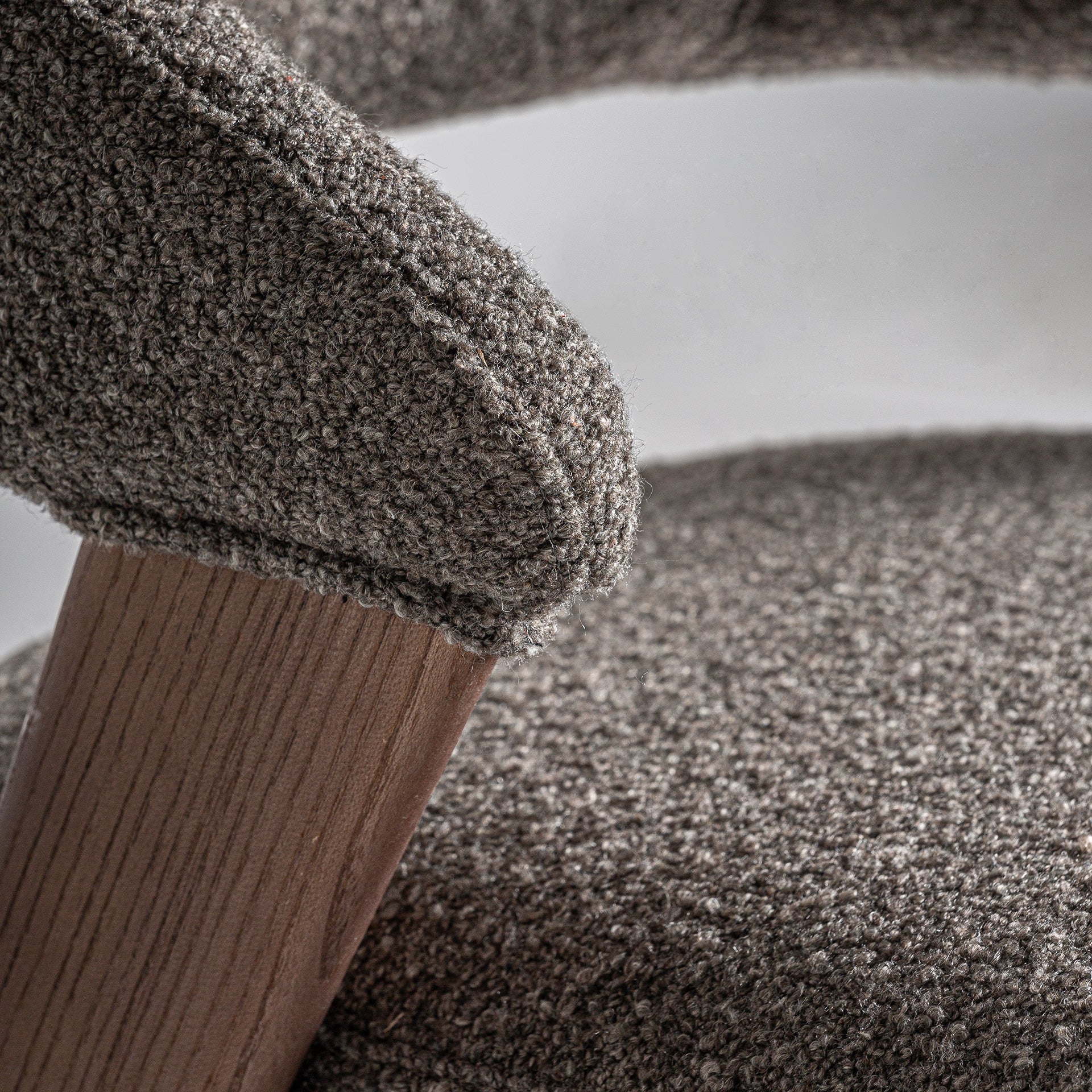 Contemporary Grey Marbled Dining Chair with Oak Wood Frame