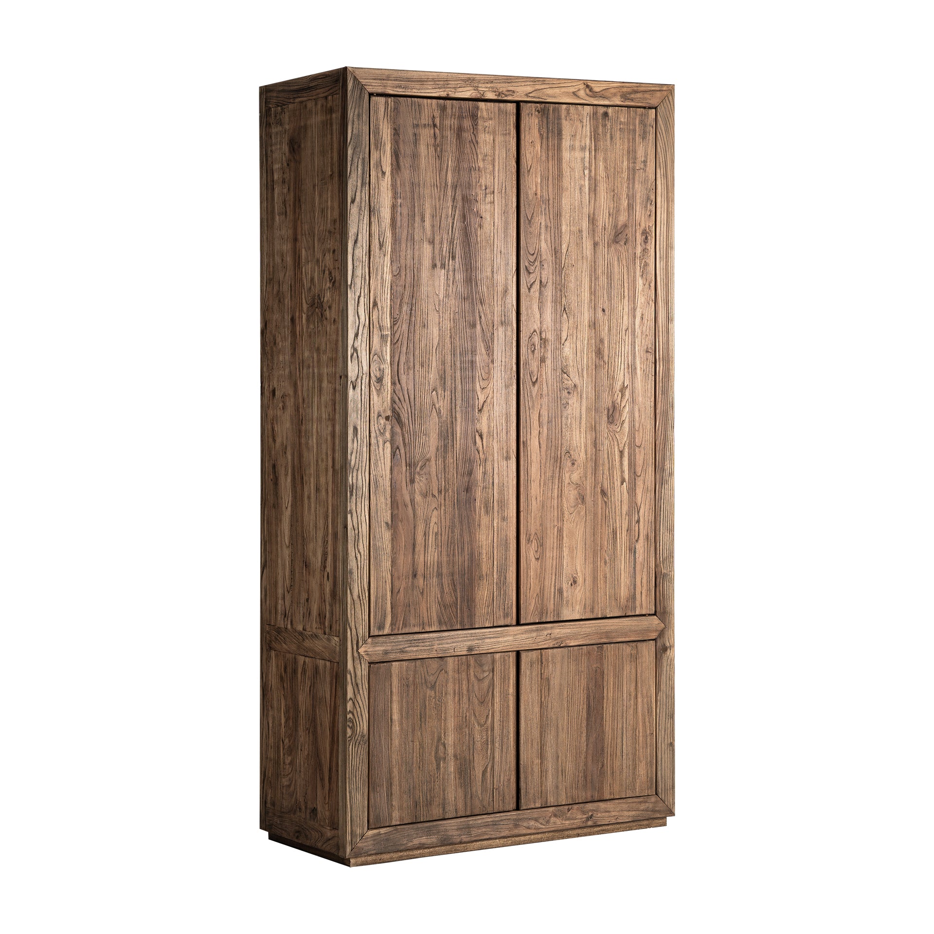 Norvik Contemporary Elm Wood Wardrobe - Brown