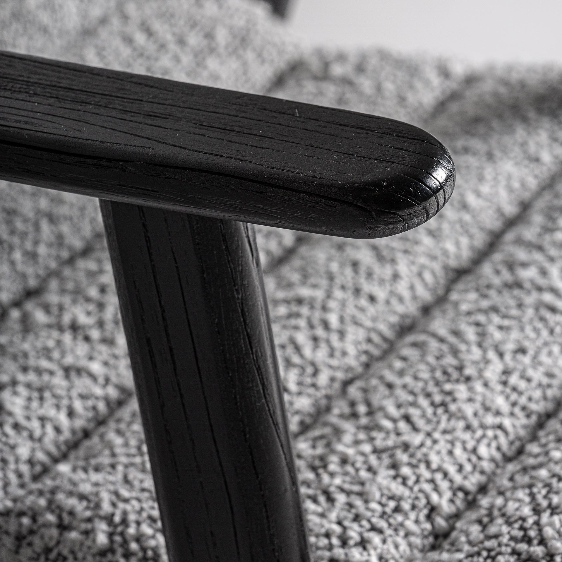 Jacquard Contemporary Oak Chair in Black & Grey