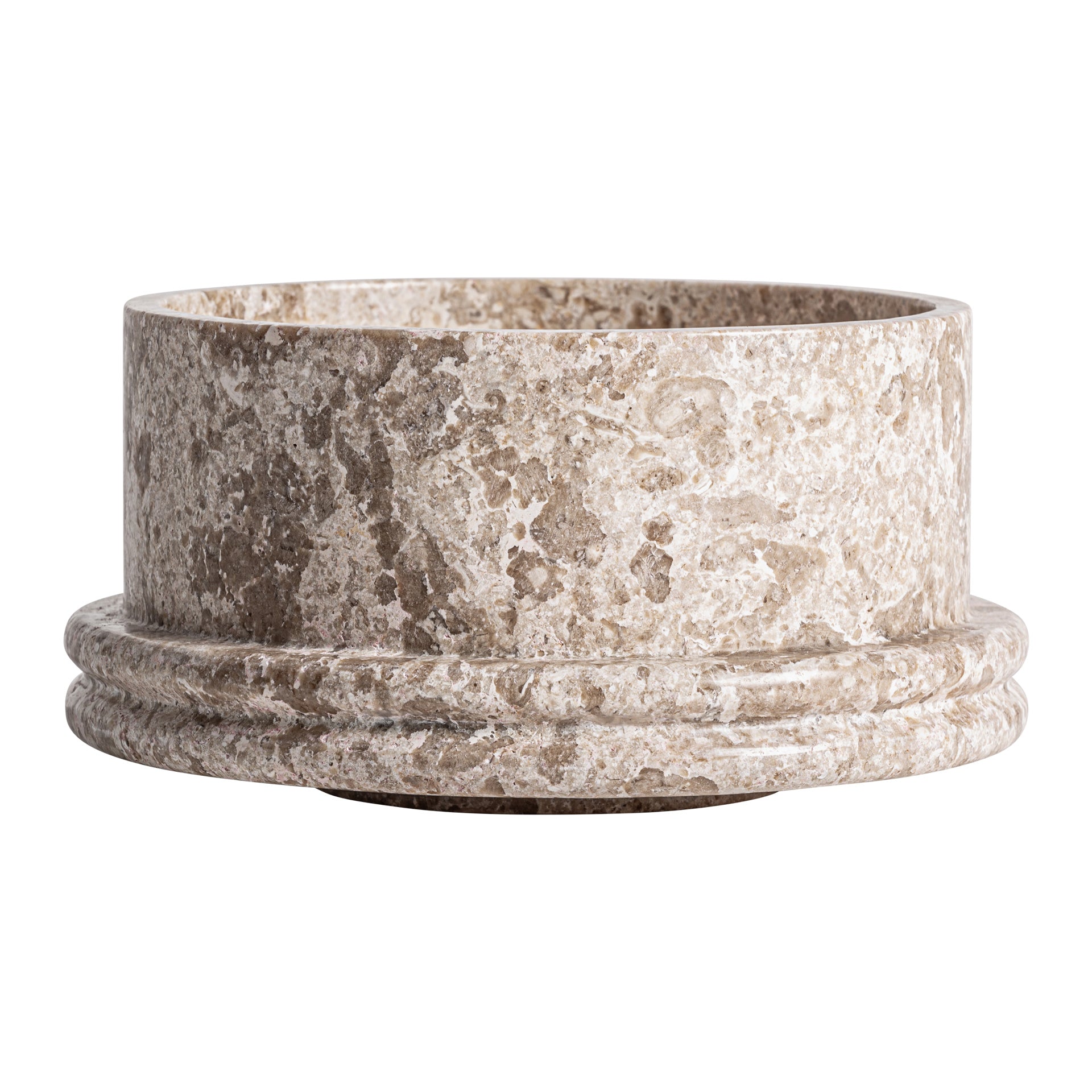 Trava Marble Centerpiece – Contemporary Beige Stone Décor
