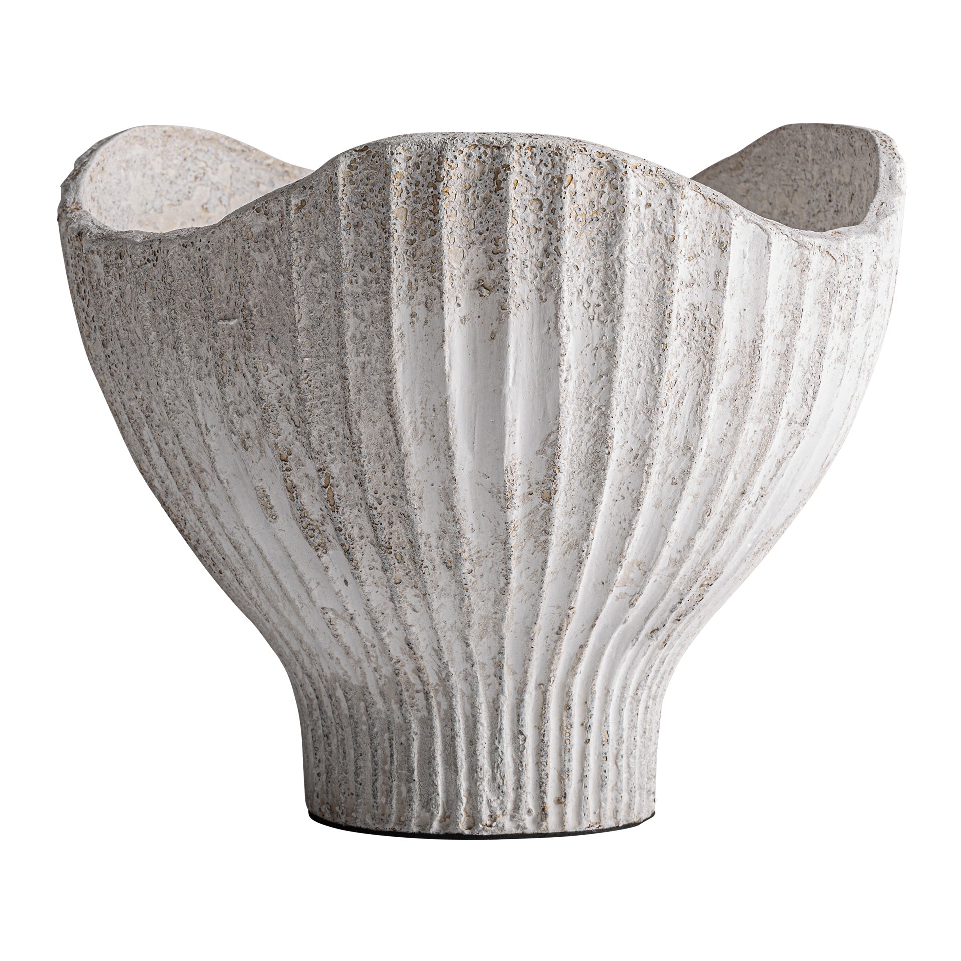 Lumo Textured Terracotta Centerpiece - Off White Contemporary Table Decor