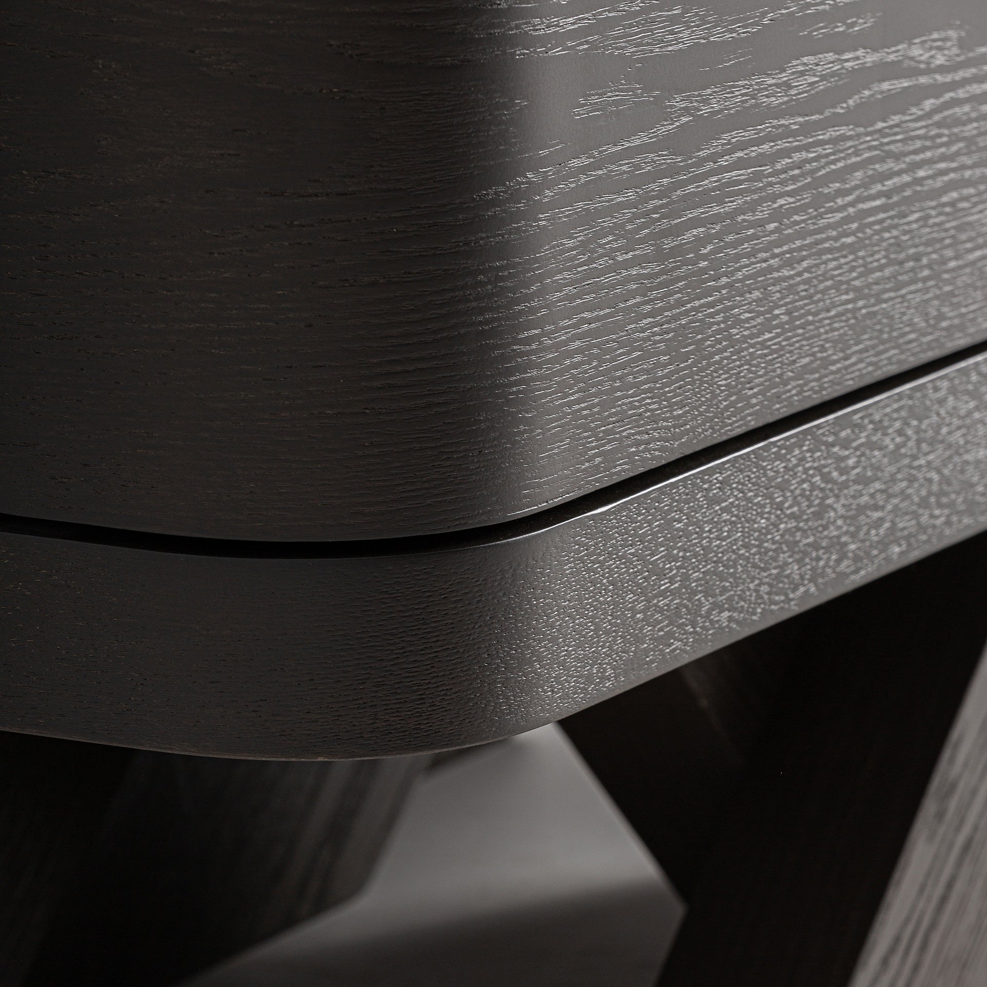 RIZE Art Deco Sideboard - Black Oak Wood Storage Cabinet