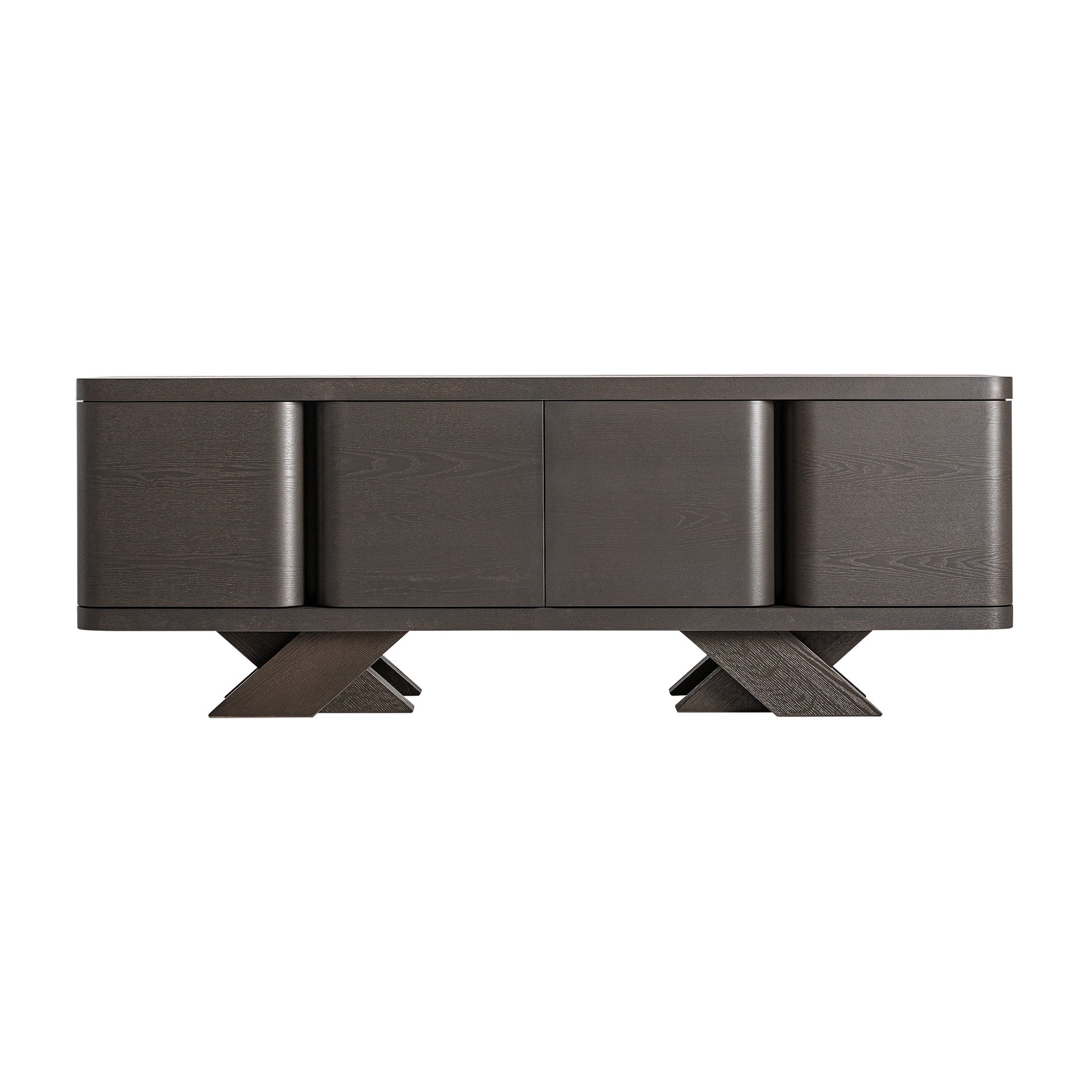RIZE Art Deco Sideboard - Black Oak Wood Storage Cabinet