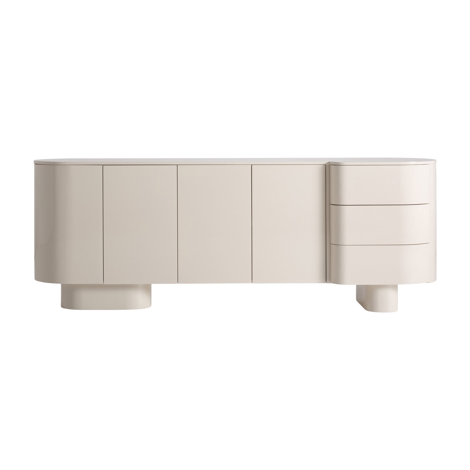 HATON Sideboard - Contemporary Off White MDF Storage Cabinet