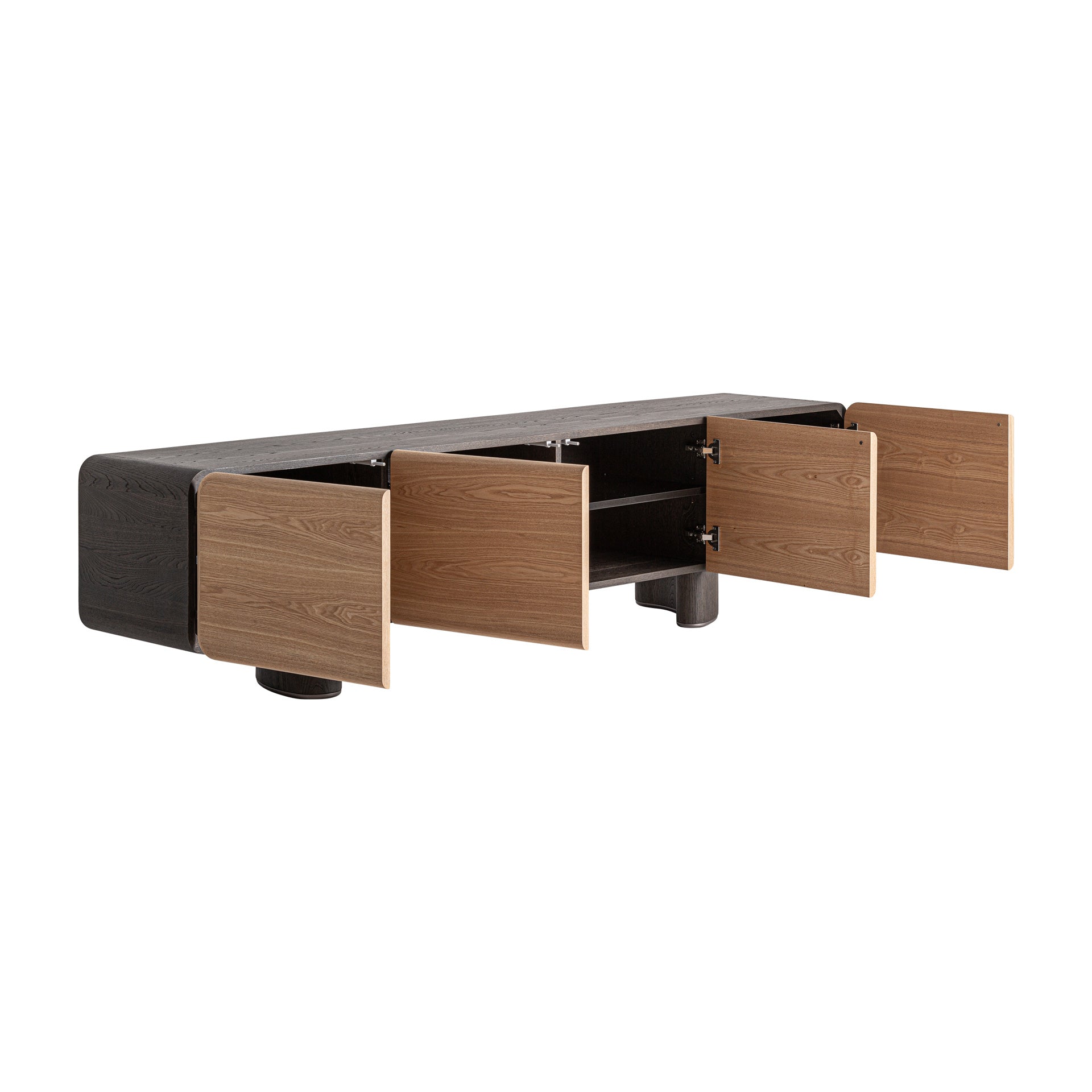 LANEO TV Stand - Contemporary Light Brown MDF Media Console