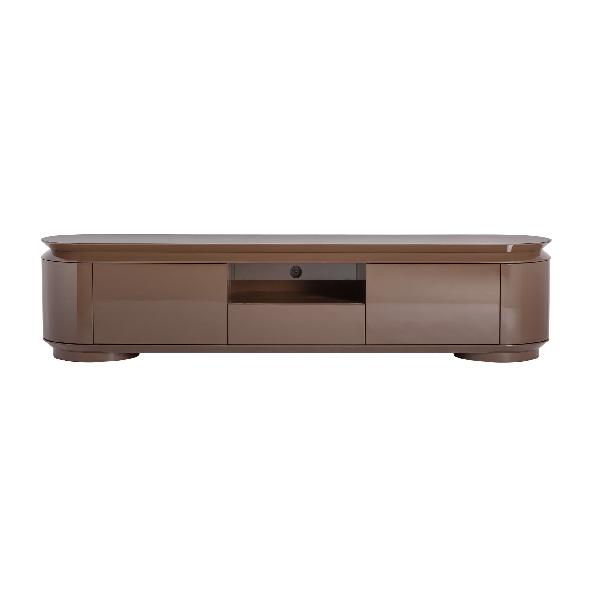 Trubia Contemporary TV Stand - Brown MDF Media Console