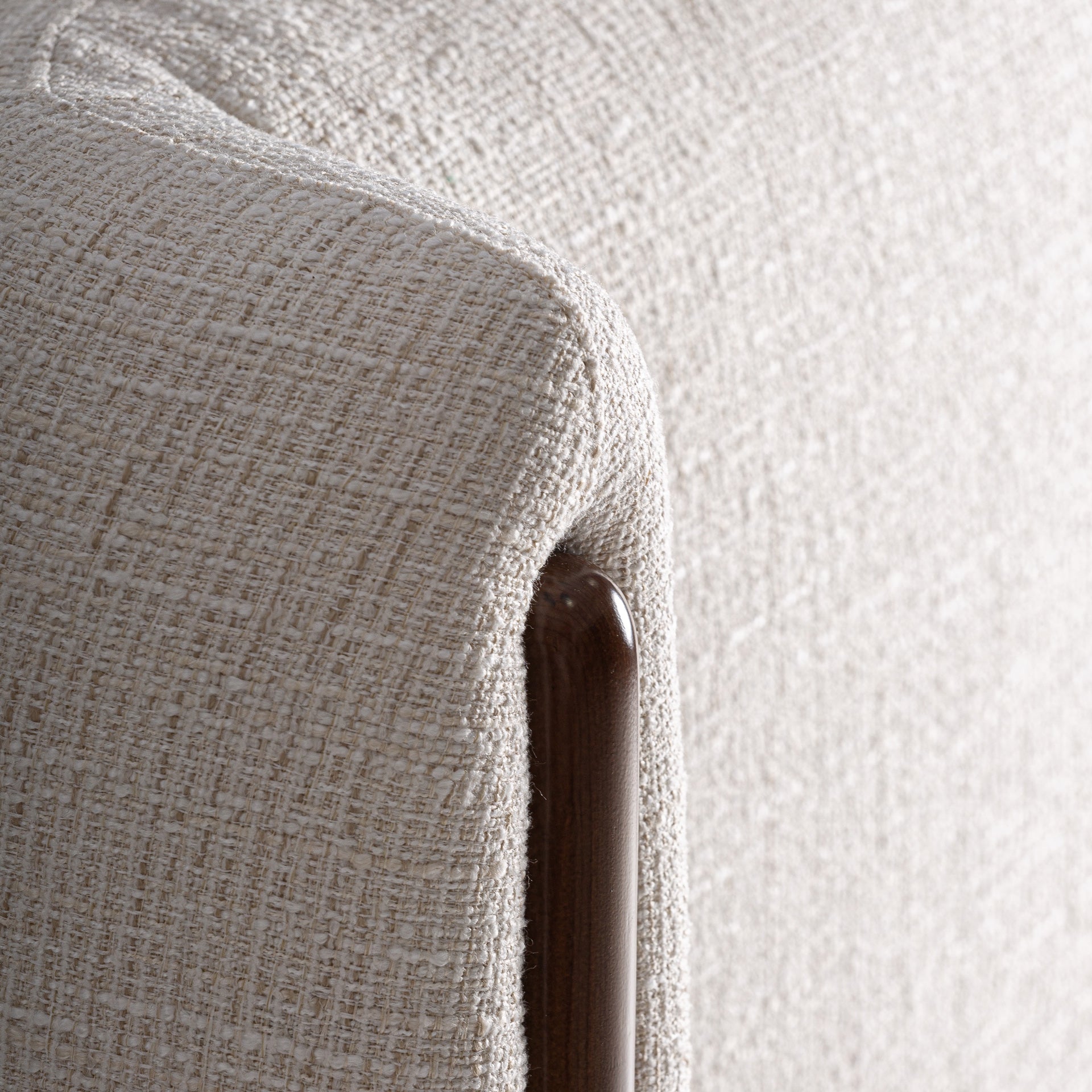 Vilde Contemporary Headboard - Off White Polyester & Ash Wood