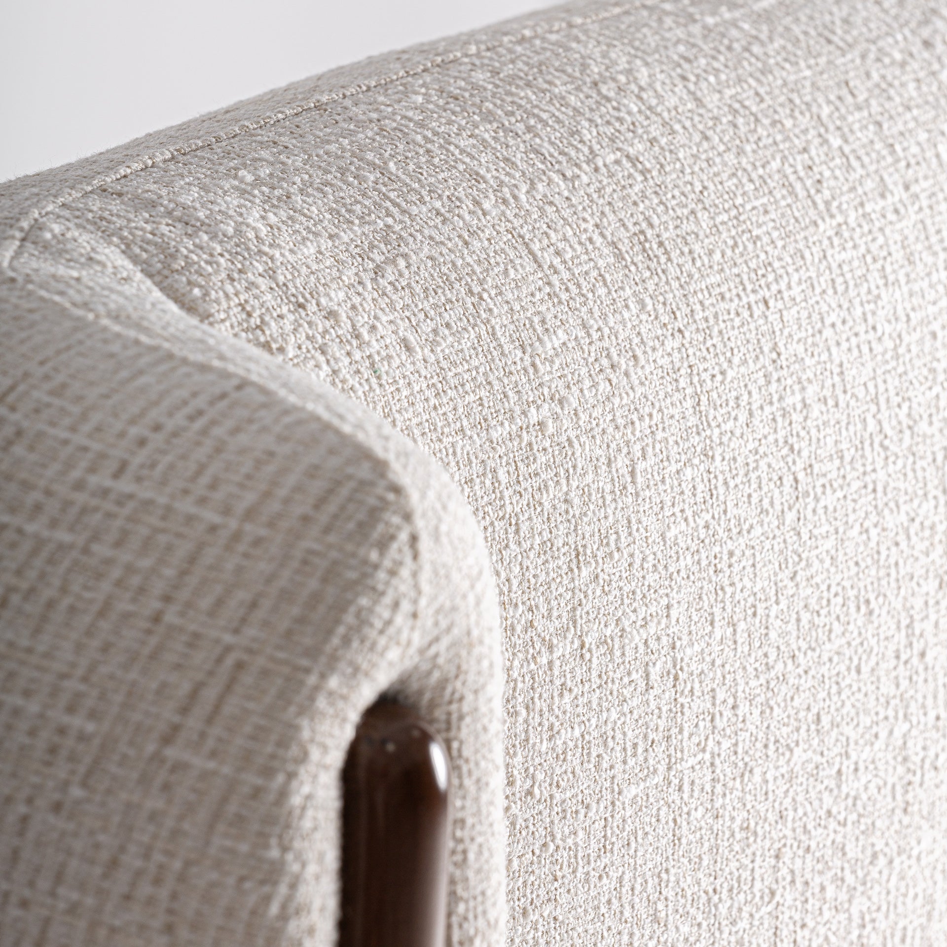 Vilde Contemporary Headboard - Off White Polyester & Ash Wood