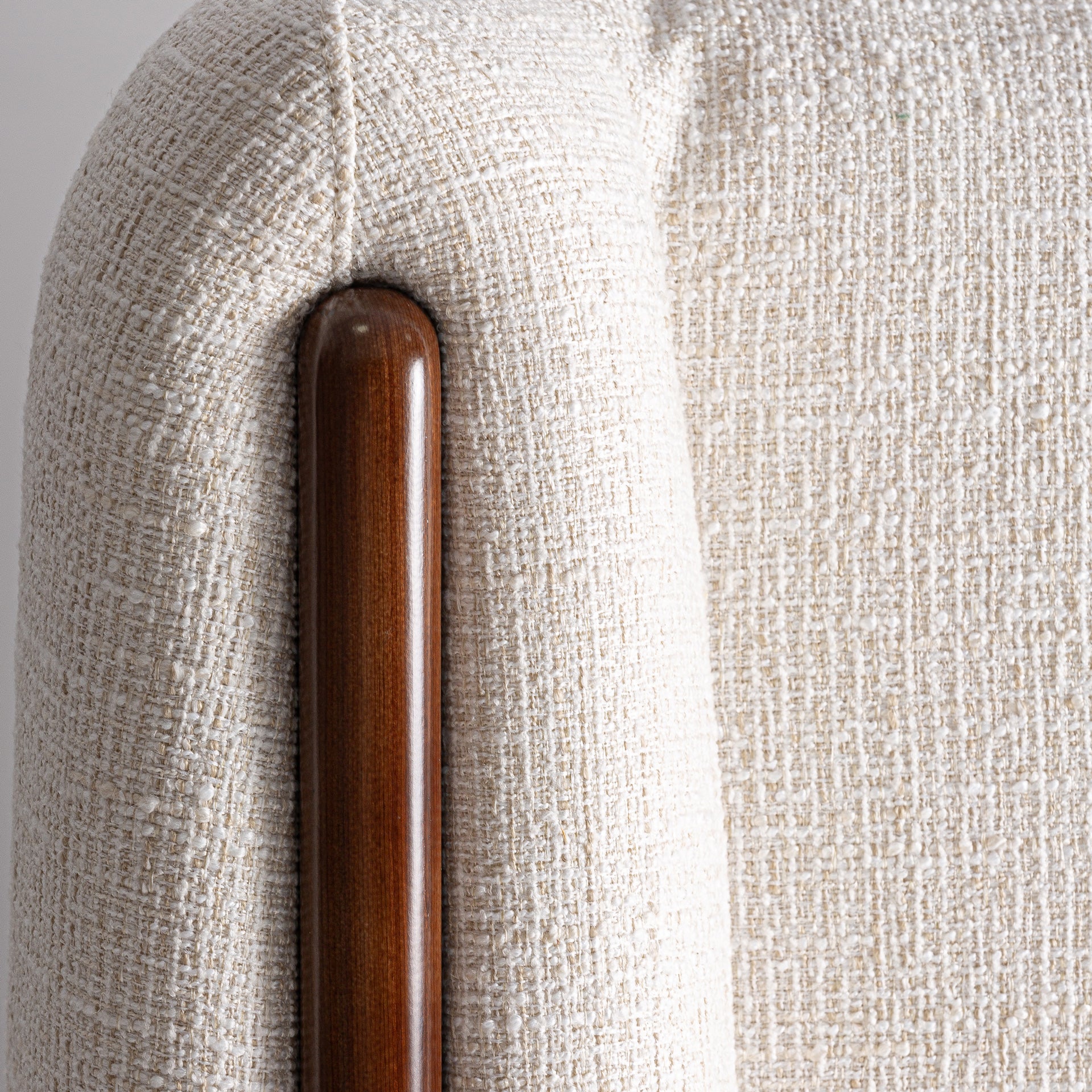 Vilde Contemporary Headboard - Off White Polyester & Ash Wood