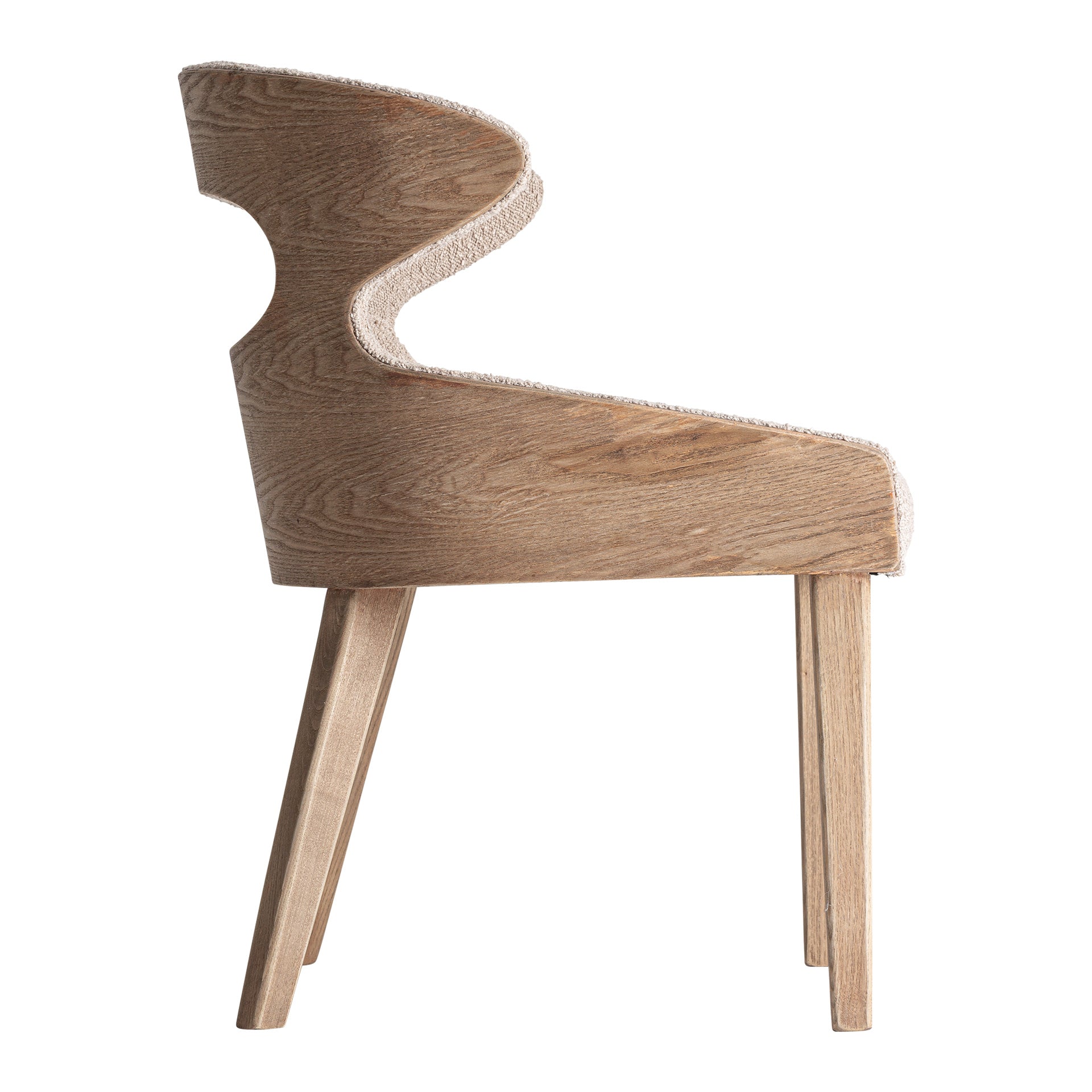Ask Contemporary Chair in Ash Wood & Beige Polyester