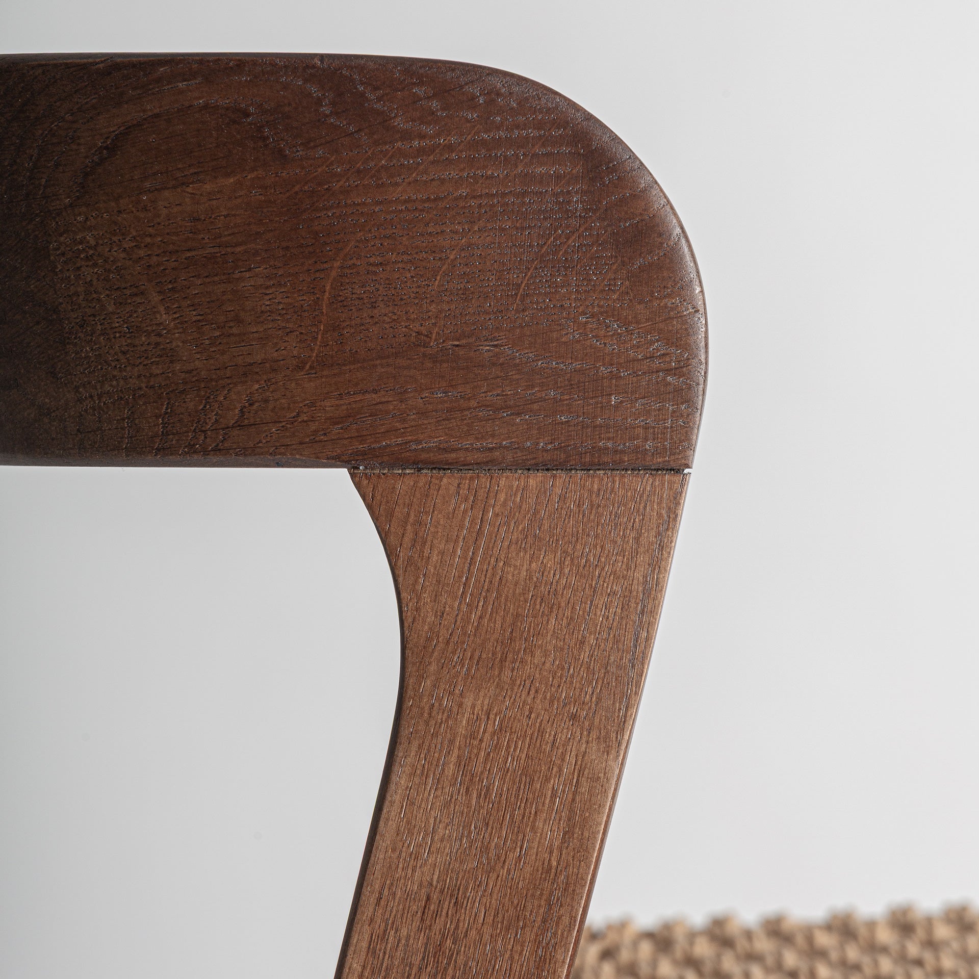 Skog Stool in Brown Oak & Natural Fibre