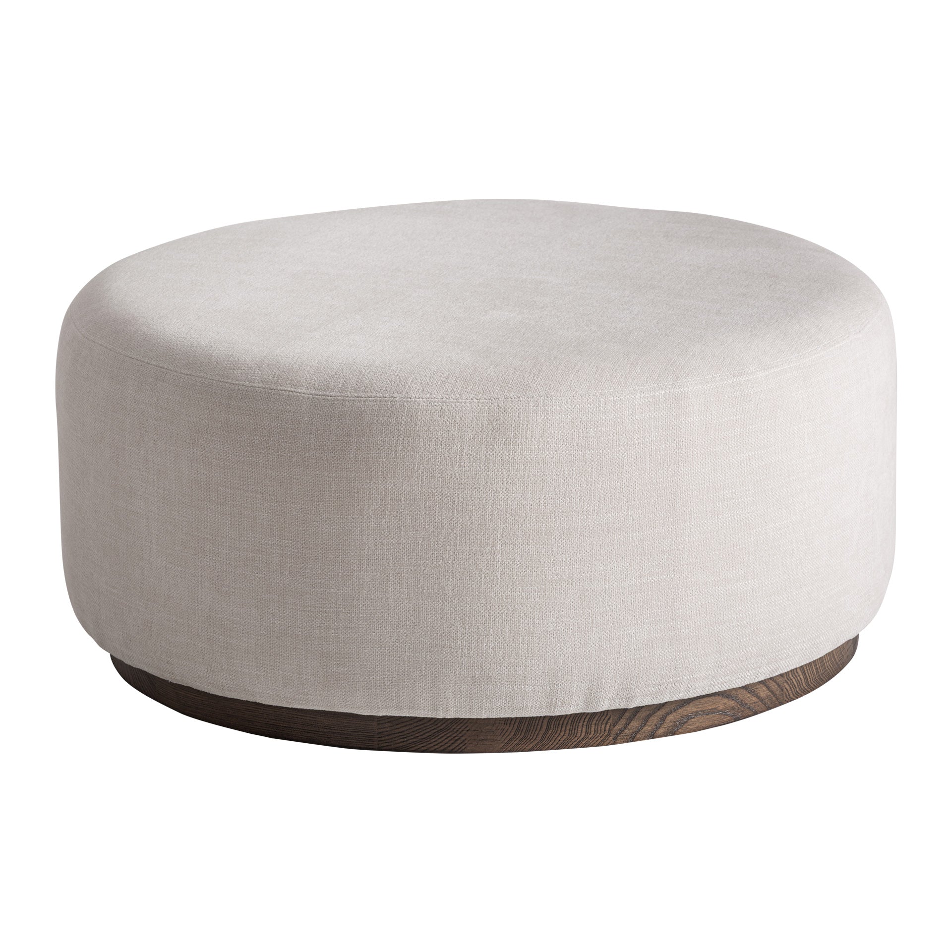 DILBEEK UPHOLSTERED FOOTREST – OFF-WHITE POLYESTER & ASH WOOD
