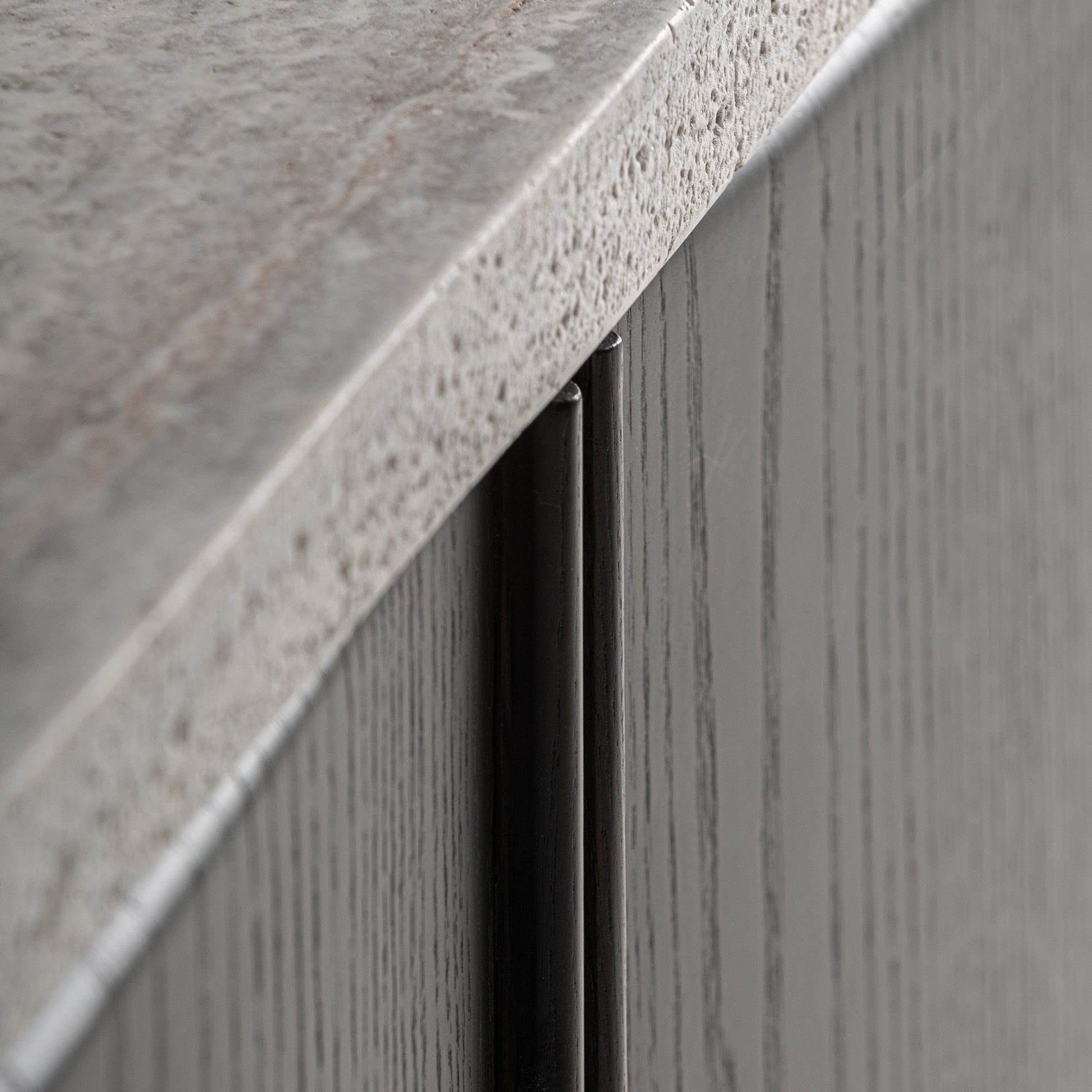 RIGNAC TRAVERTINE & ASH WOOD SIDEBOARD – GREY & BROWN
