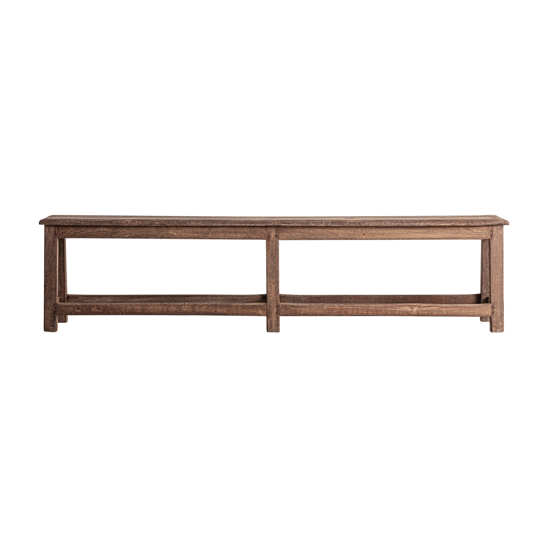 Ethnic Teak Wood Bench with Distressed Finish