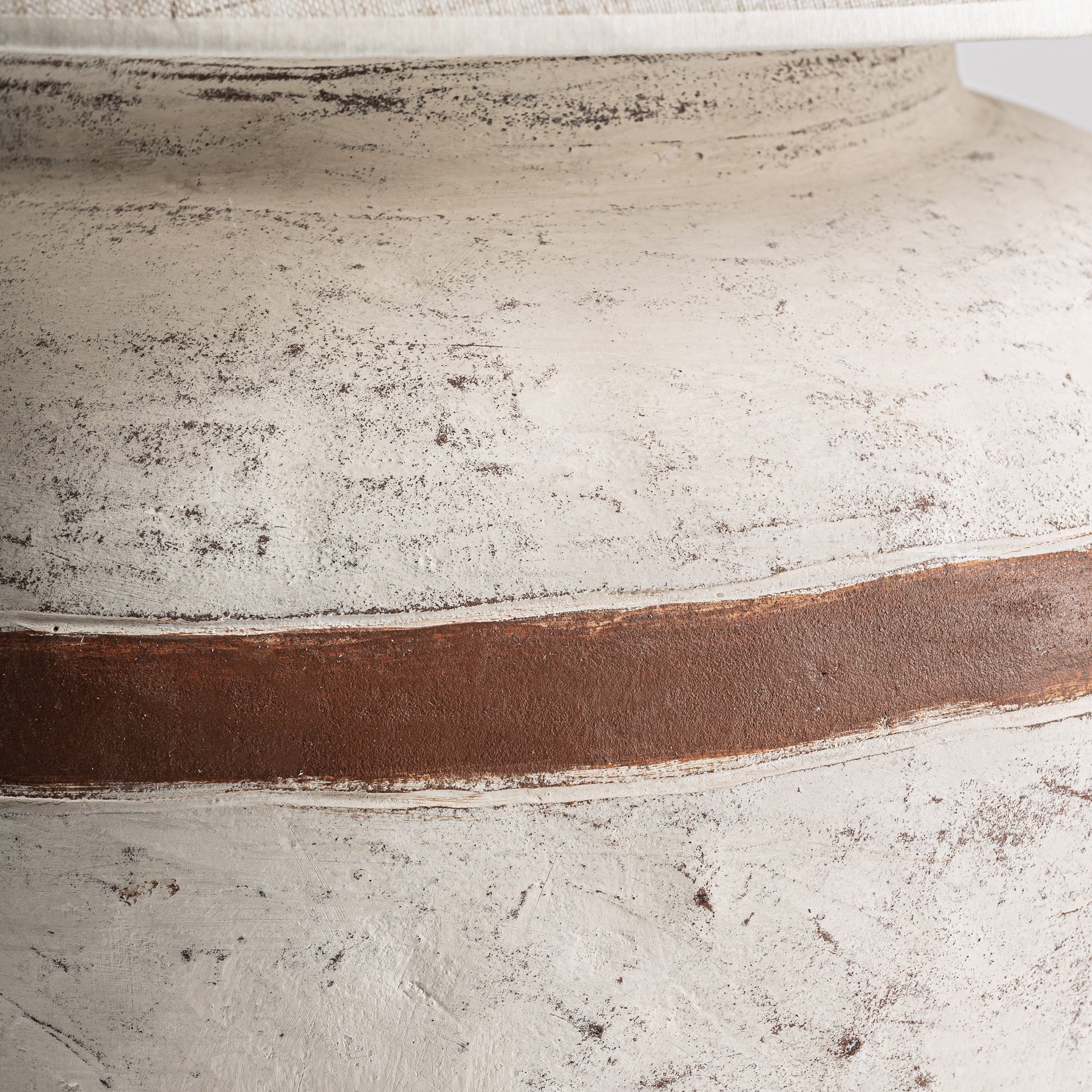 Aniane Contemporary Terracotta & Linen Table Lamp