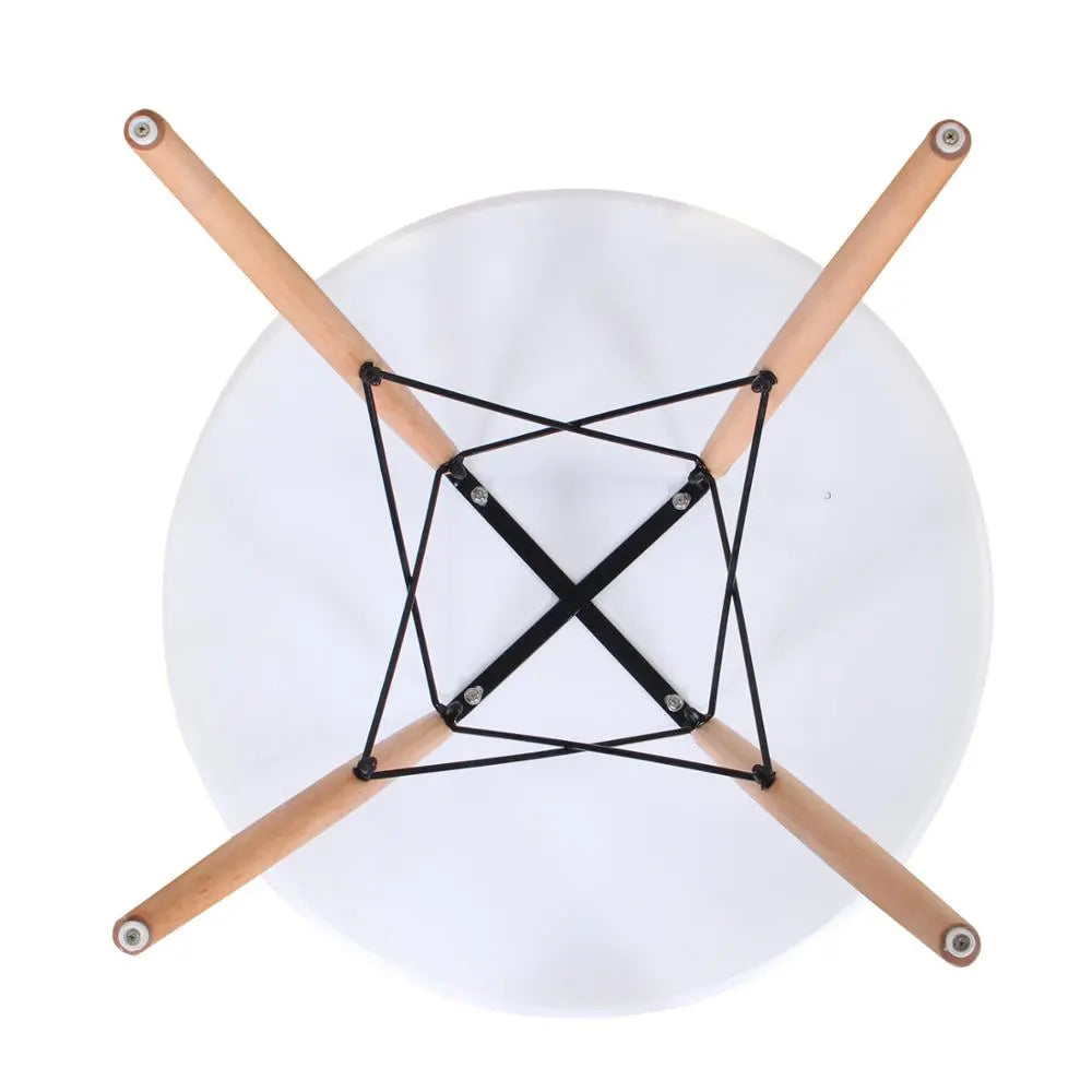 SkandiShop Round Dining Table with Wood Legs