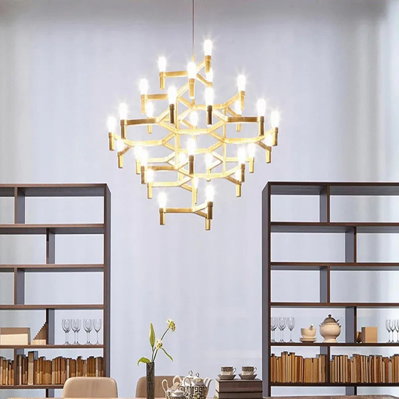 LuxeVilla G9 Metallic Chandelier