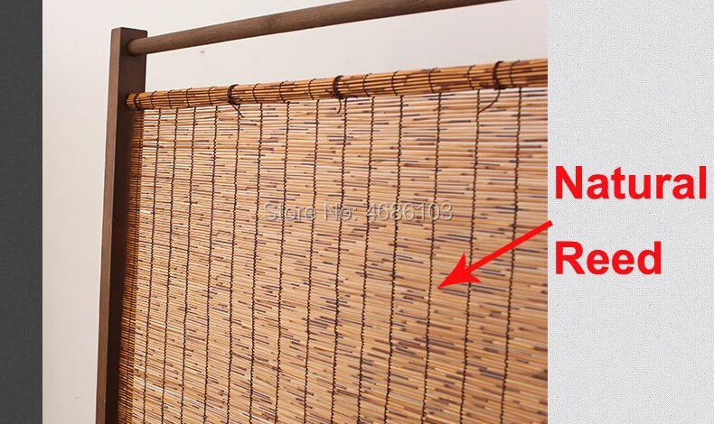 SkandiShop Natural Reed Folding Wood Room Screens Partition