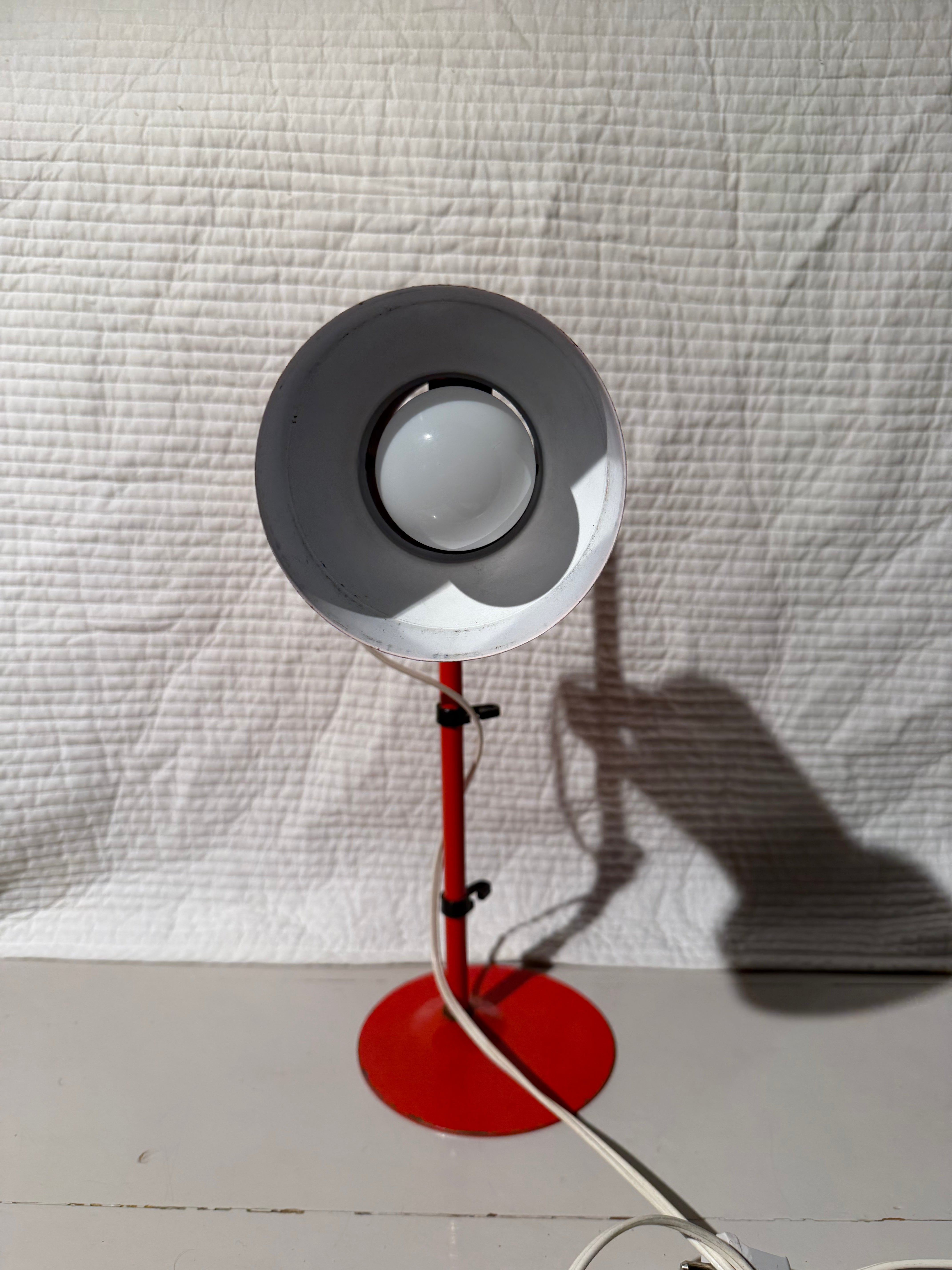 Vintage 1970s Finnish Metal Lamp – Red, 40 cm