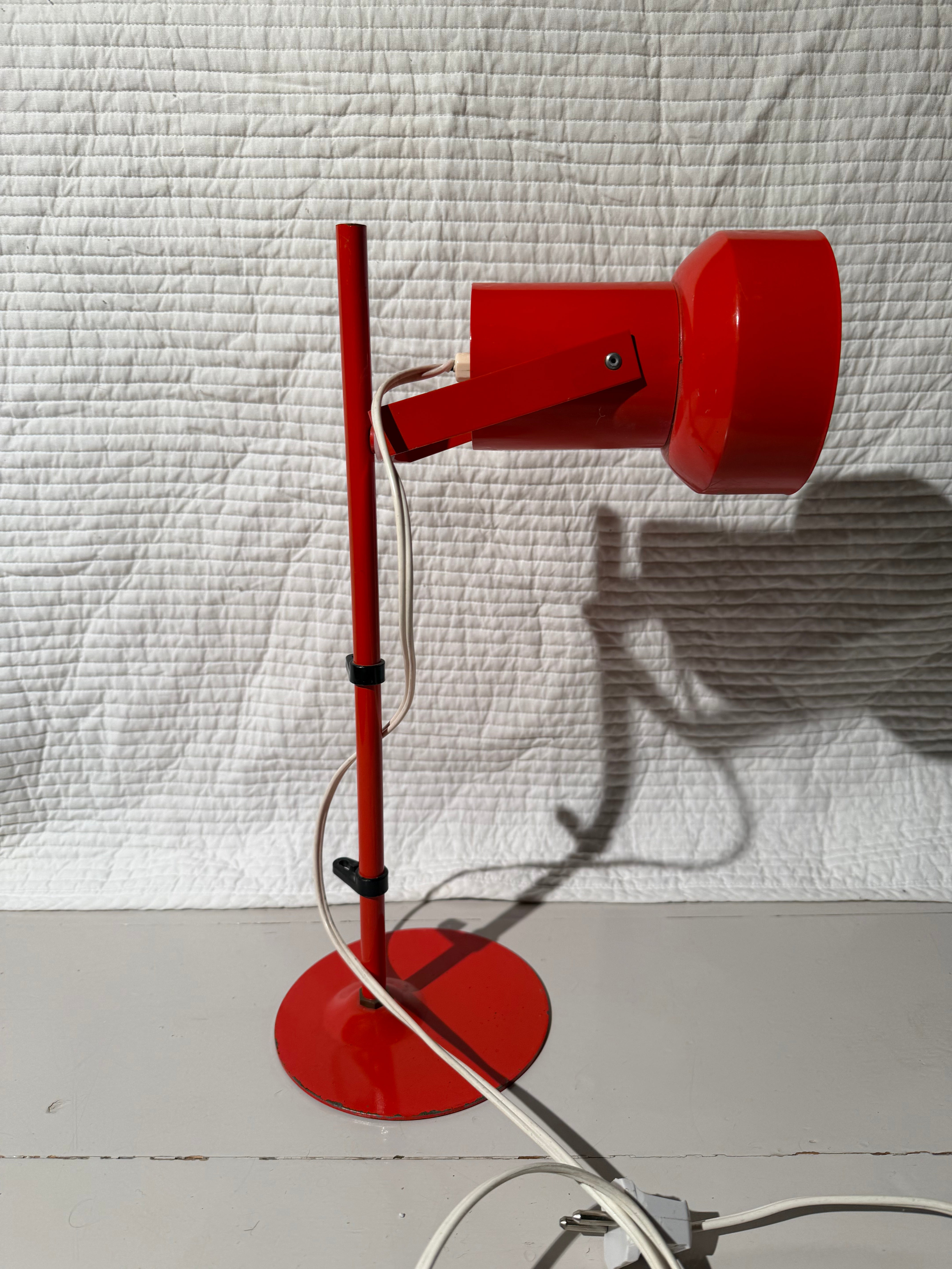 Vintage 1970s Finnish Metal Lamp – Red, 40 cm
