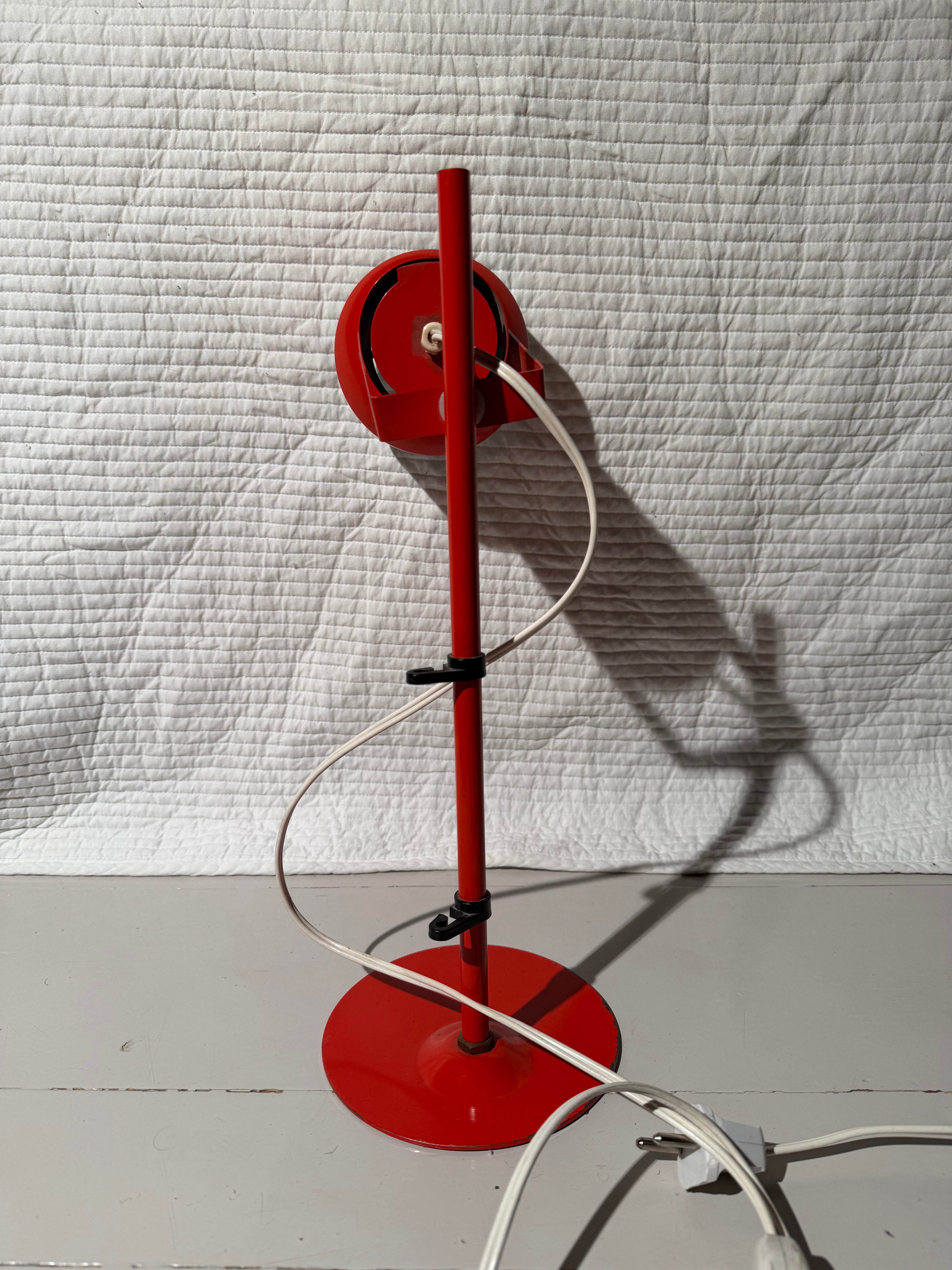 Vintage 1970s Finnish Metal Lamp – Red, 40 cm