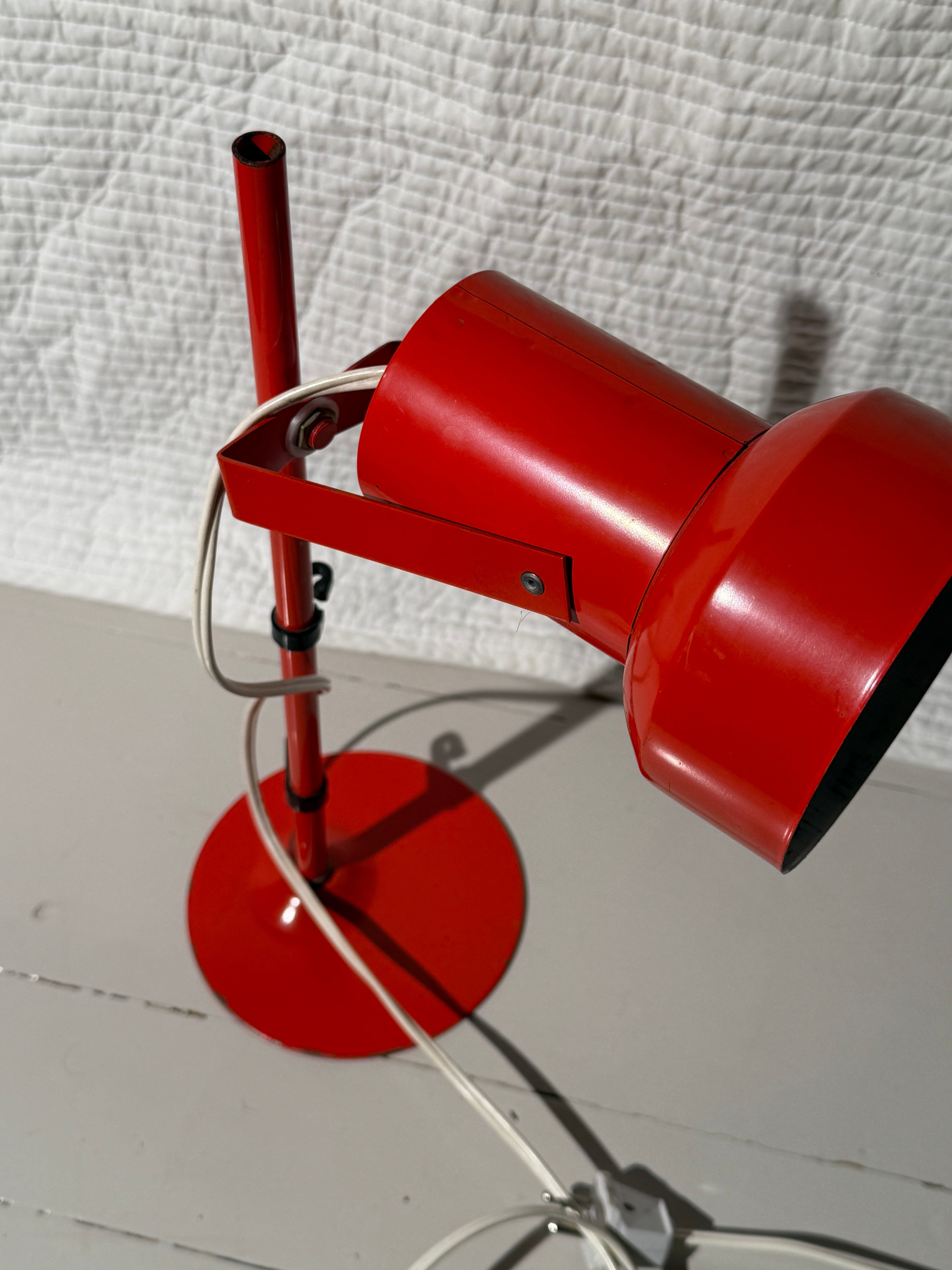 Vintage 1970s Finnish Metal Lamp – Red, 40 cm