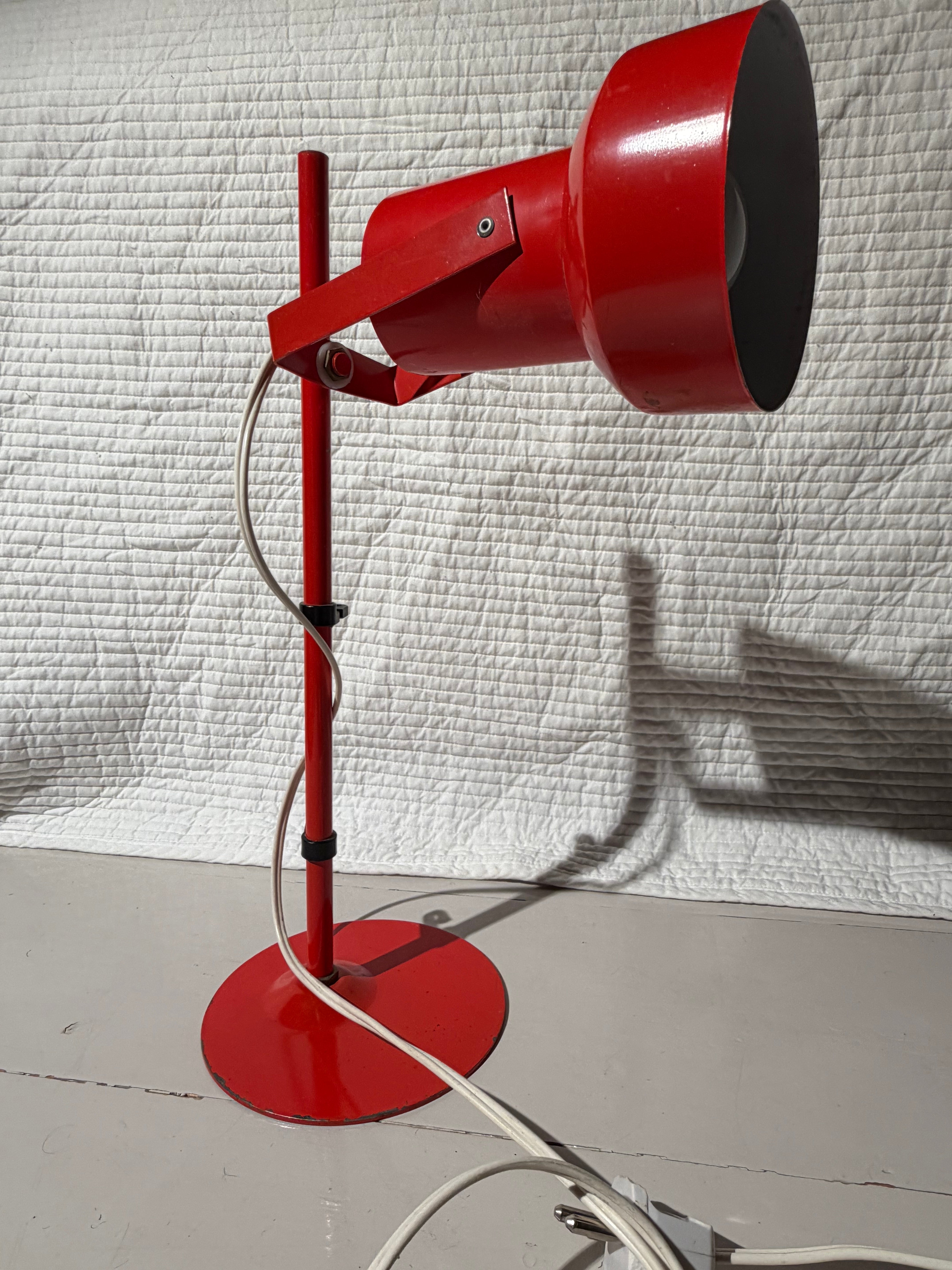 Vintage 1970s Finnish Metal Lamp – Red, 40 cm
