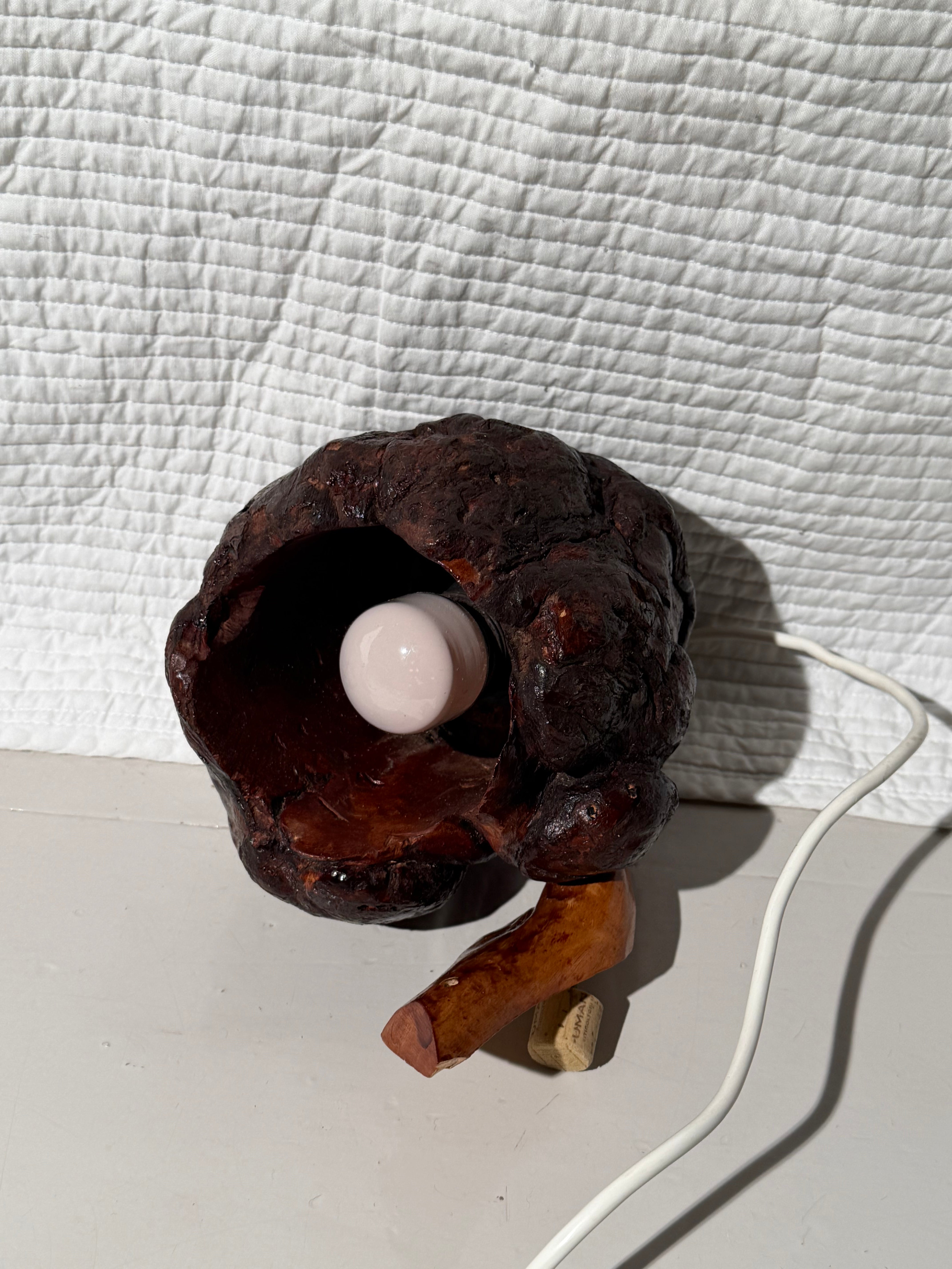 Vintage Handmade Finnish Birch Bark Wall Lamp – One of a Kind