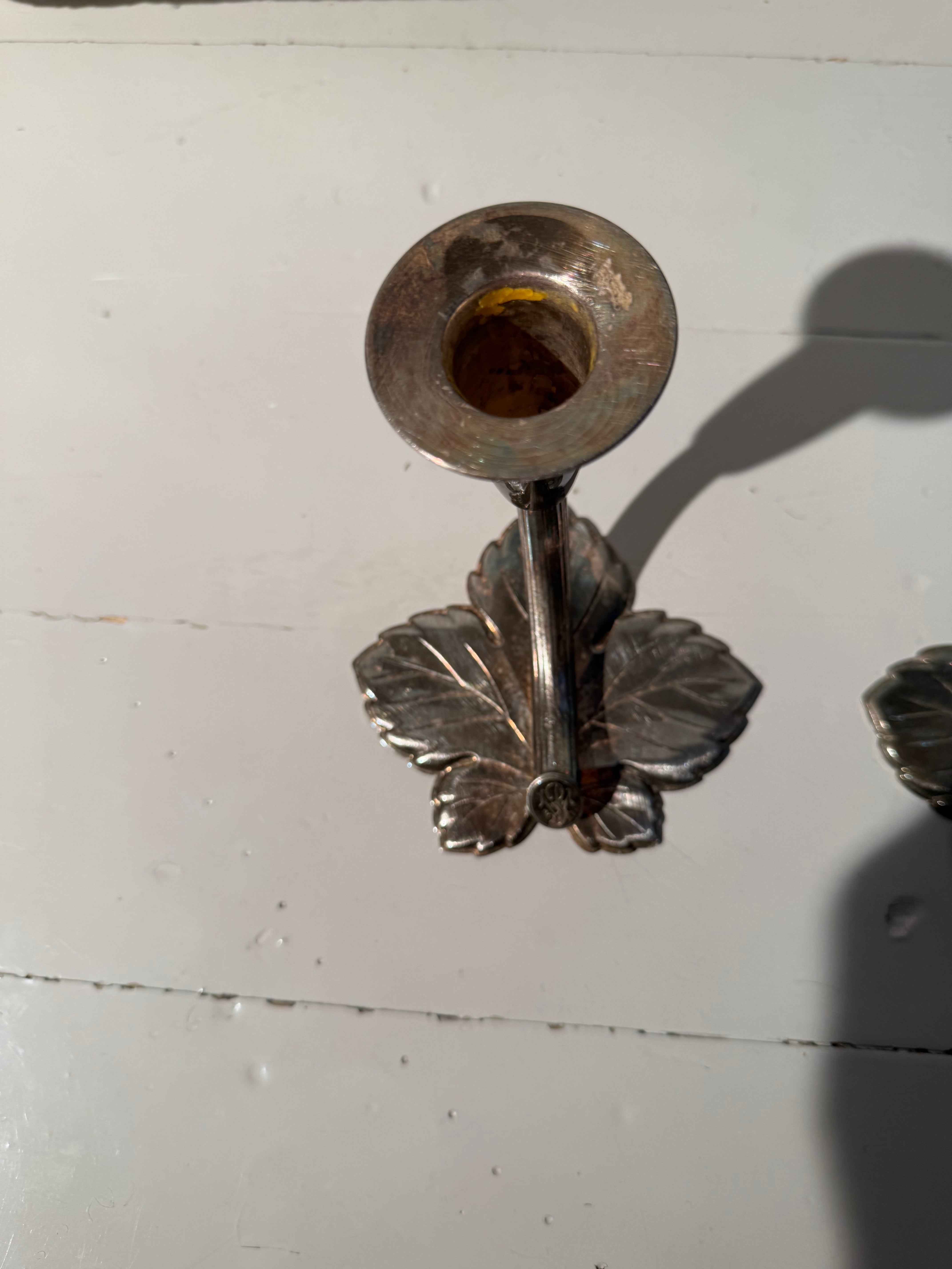 Vintage Finnish Candle Holders, Set of 2 – Alpacca Silver, 10,2 cm