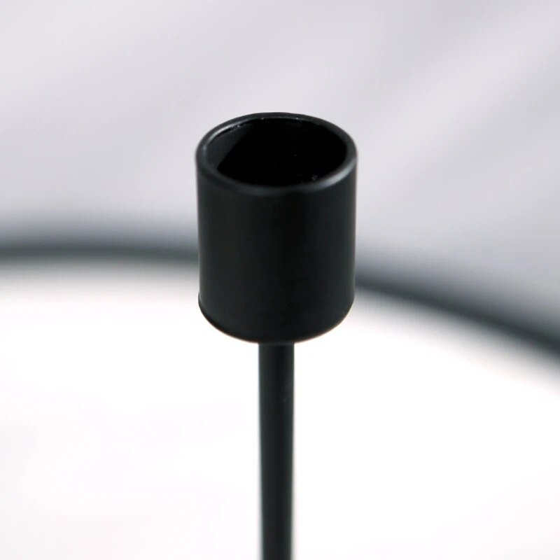 SkandiShop 2 pcs Metal Modern Black Candle Holders