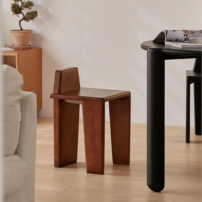 SkandiShop Netta Nordic Solid Wood Living Room Stool