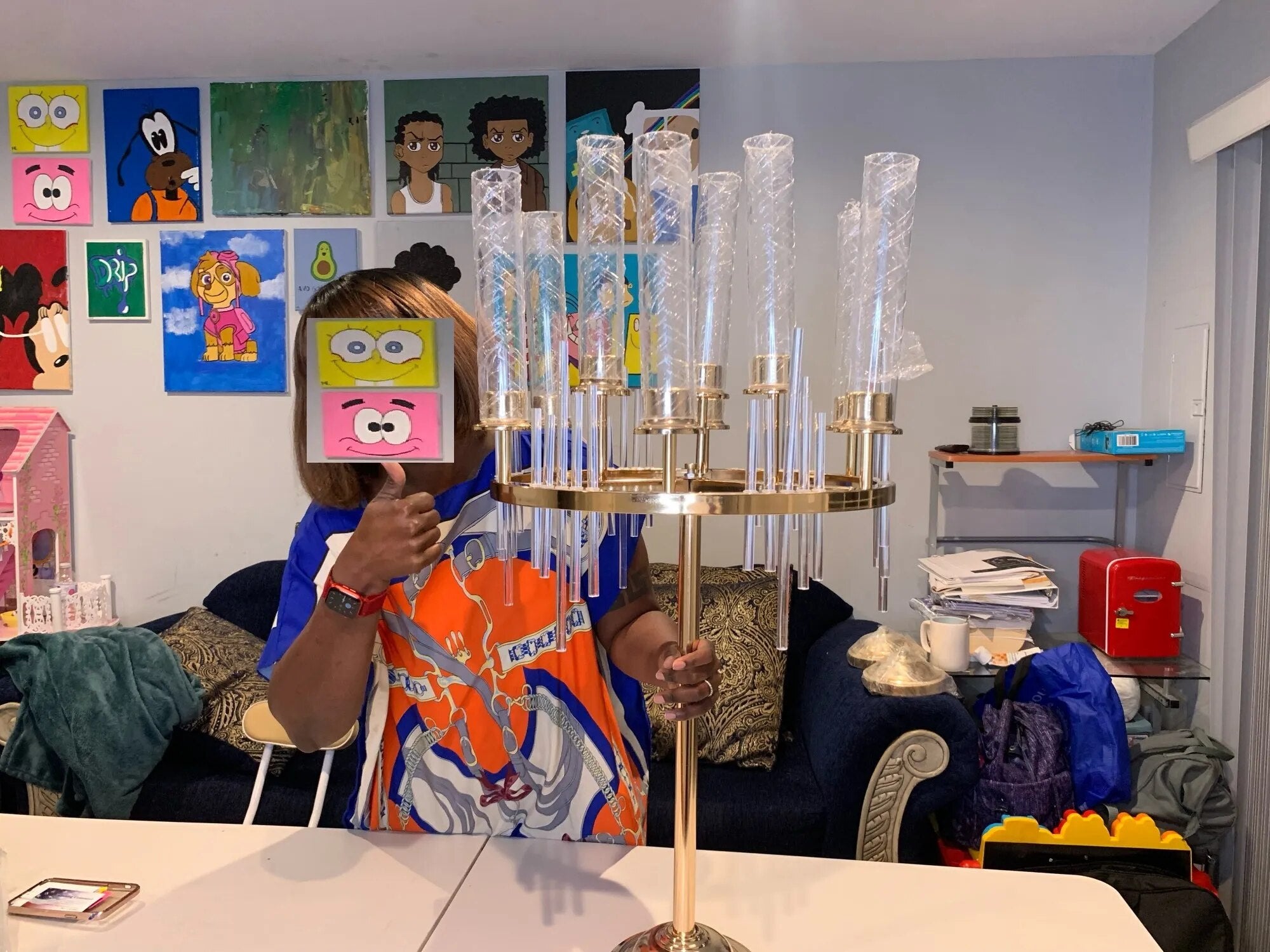 SkandiShop Metal Candlestick Holders Stands Wedding Table Centerpieces