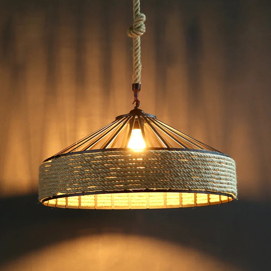 Vintage Rope Pendant Chandelier