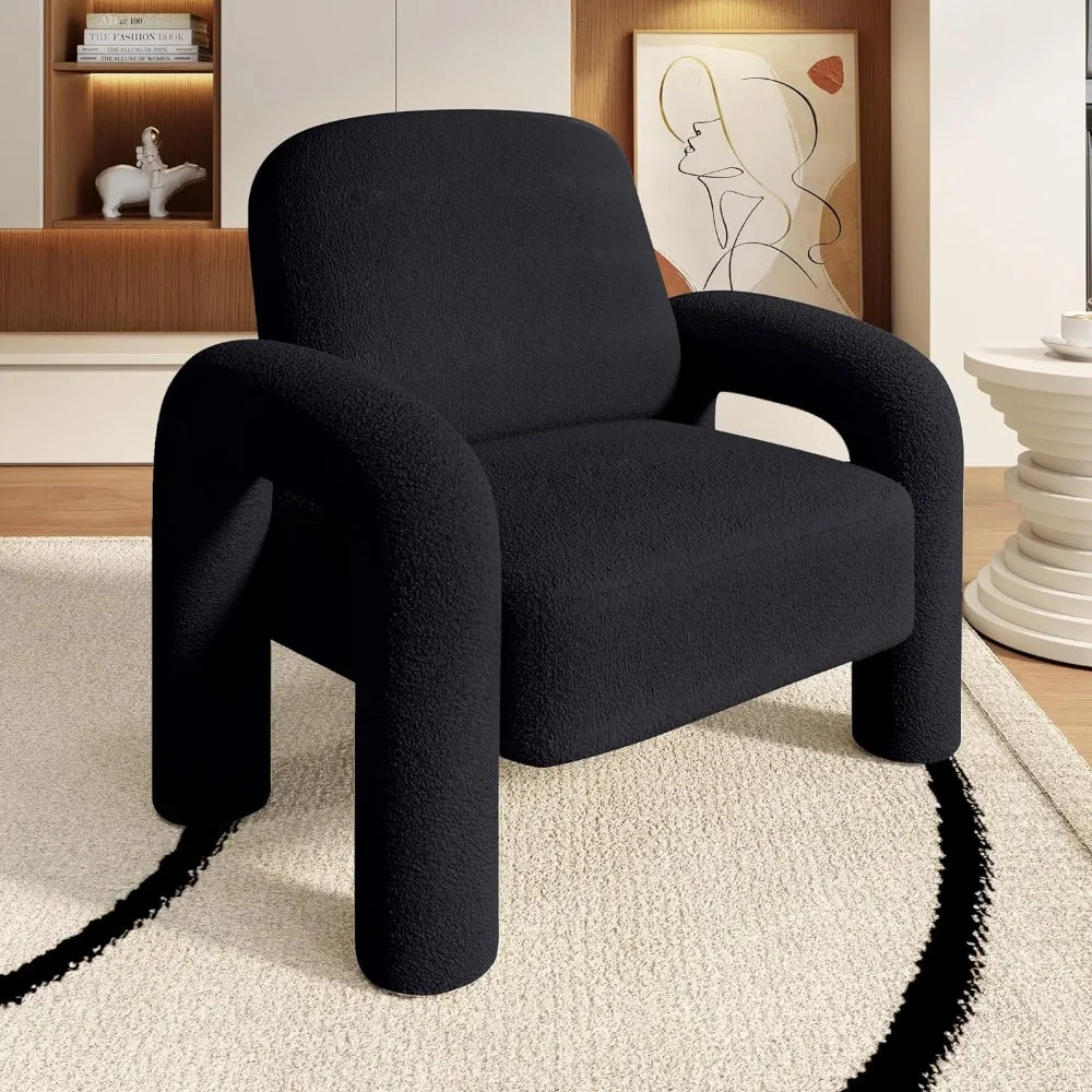 SkandiShop CozyTeddy Modern Accent Armchair
