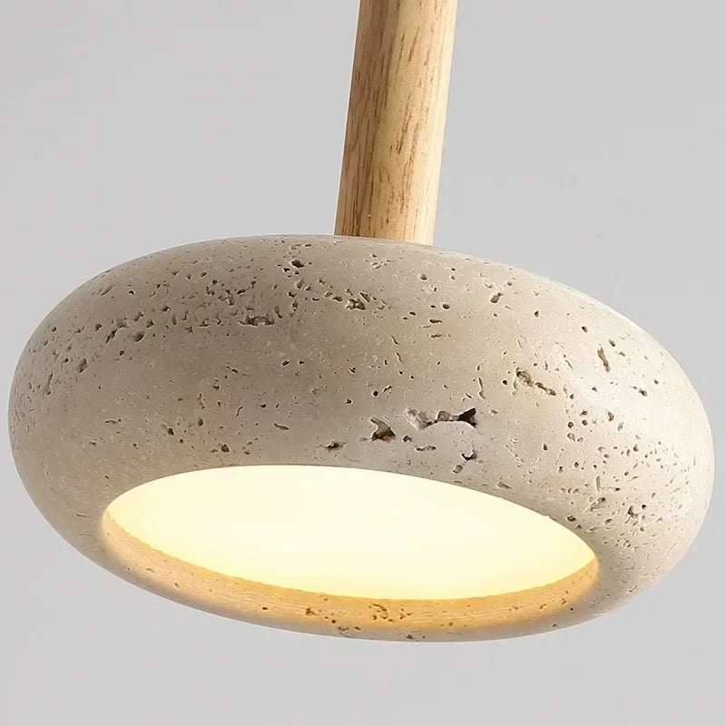 LumiStone Pendant Lamp – Natural Stone & Wood Elegance