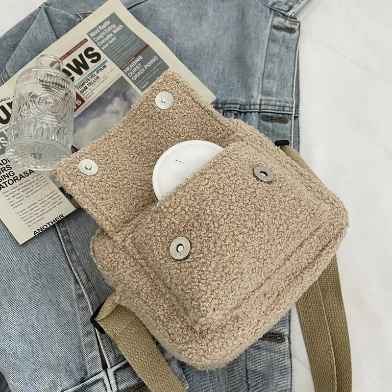 Lamb Wool Warm Square Crossbody Bag