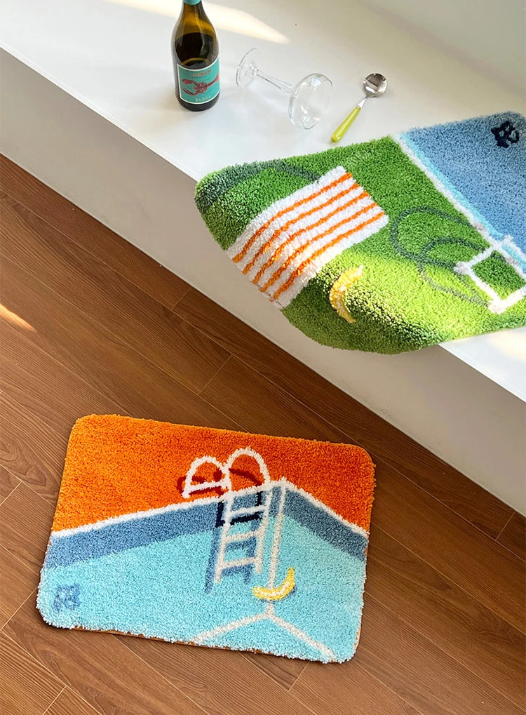 Whimsy Welcome Fluffy Tufted Entry Mat - Anti-Slip Doormat