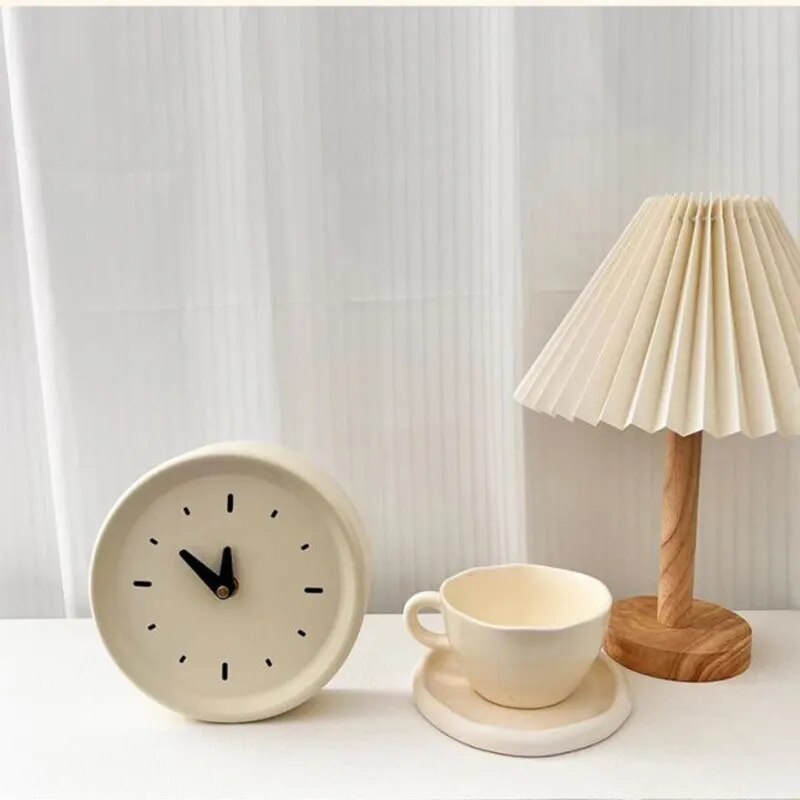 Cream Table Clock