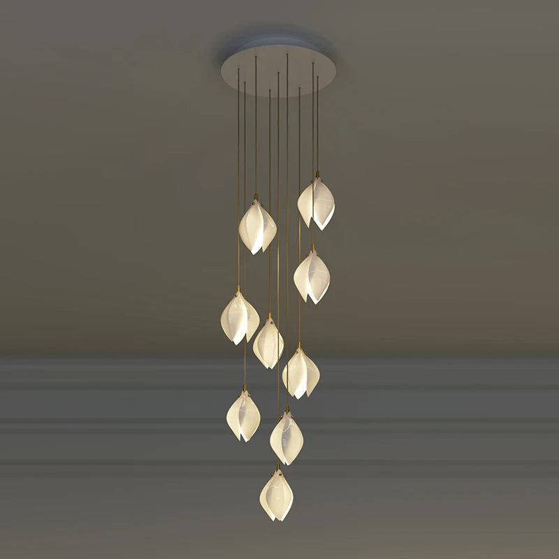New Nordic Simple Ceramic Magnolia Chandelier