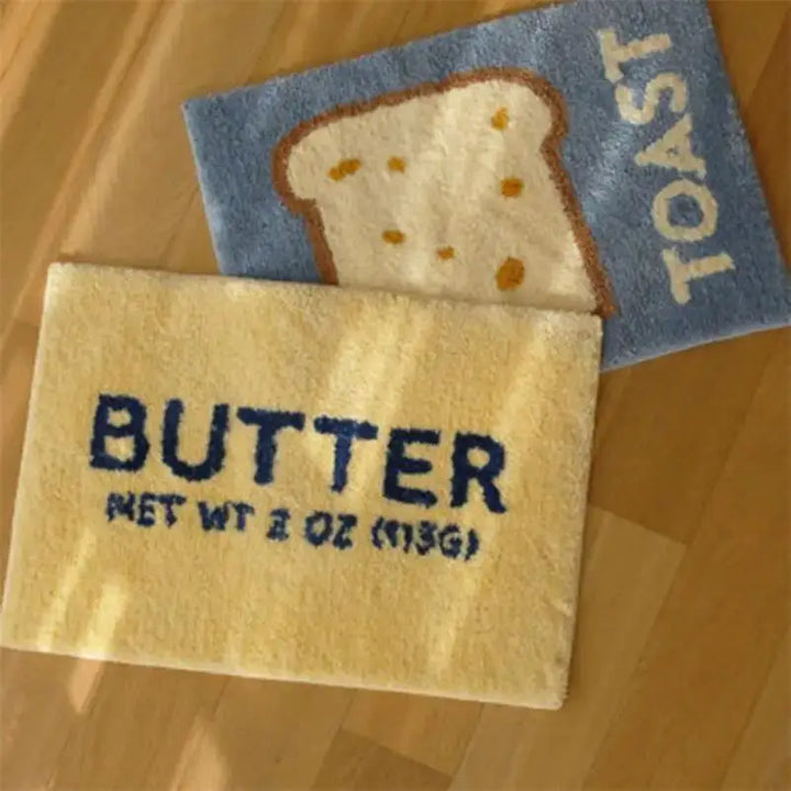 🧈 "Butter Toast Bliss" Tufted Plush Floor Mat