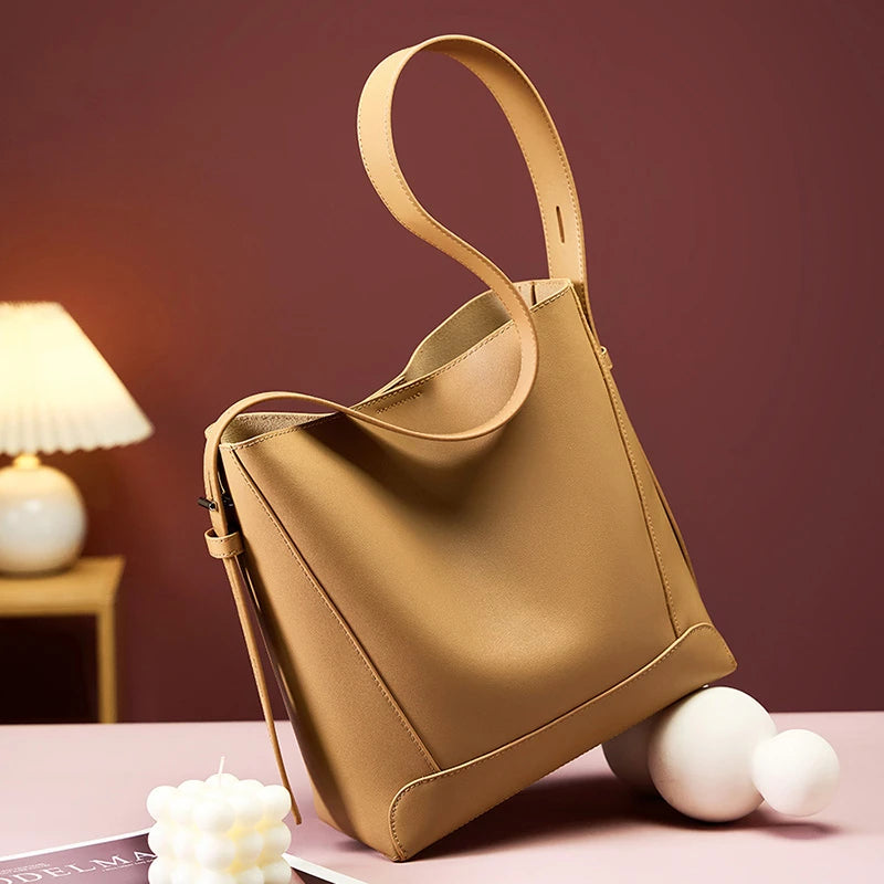 Luxe Leather Bucket Bag