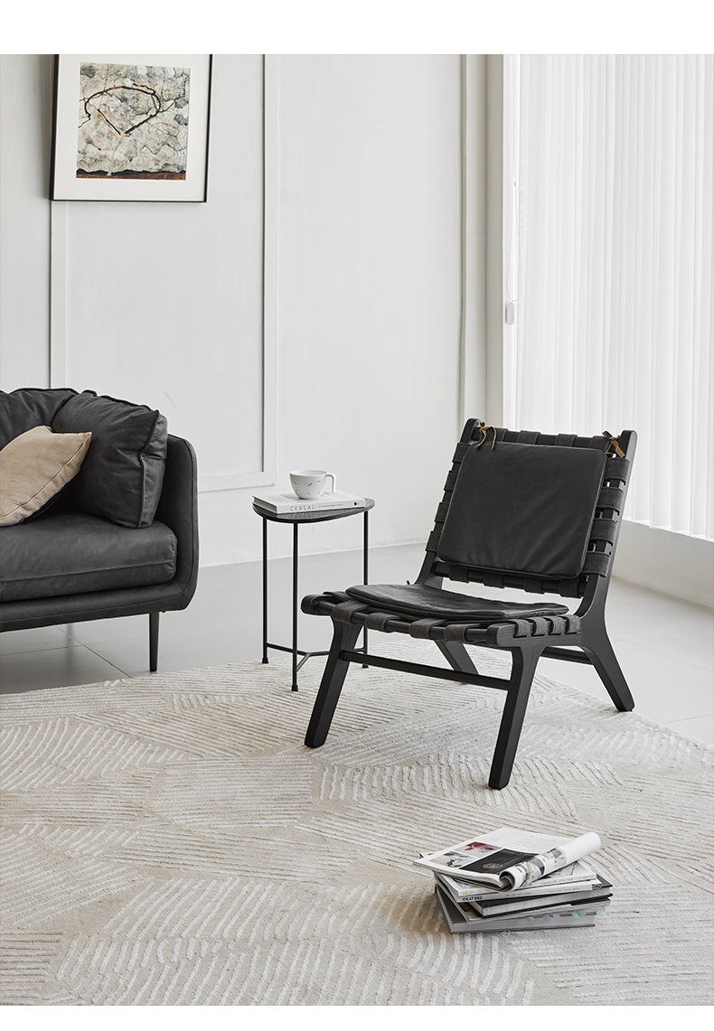 SkandiShop Retro Solid Wood Leather Saddle Chair