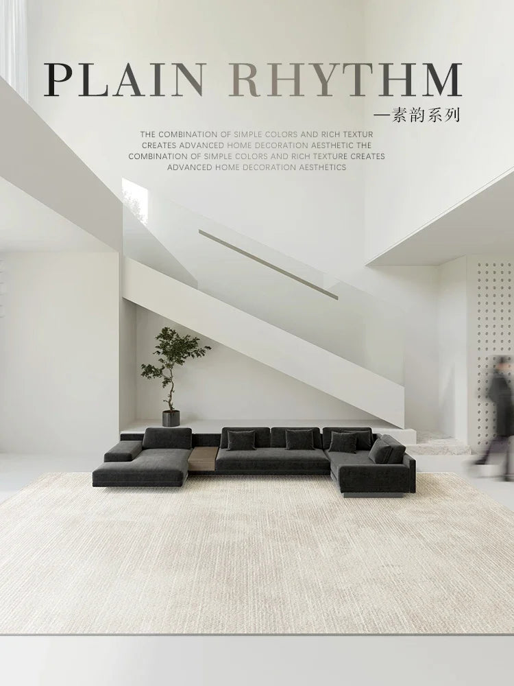 LuxeBeige Modern Art Rug