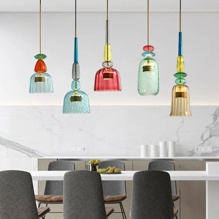 Colorful Glass LED Pendant Lights