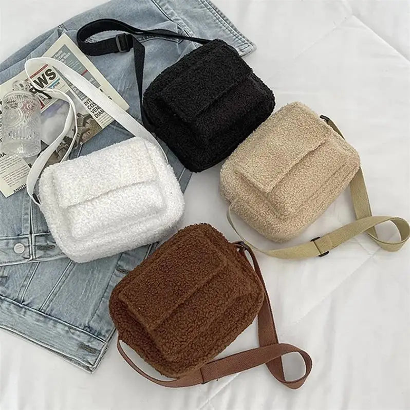 Lamb Wool Warm Square Crossbody Bag